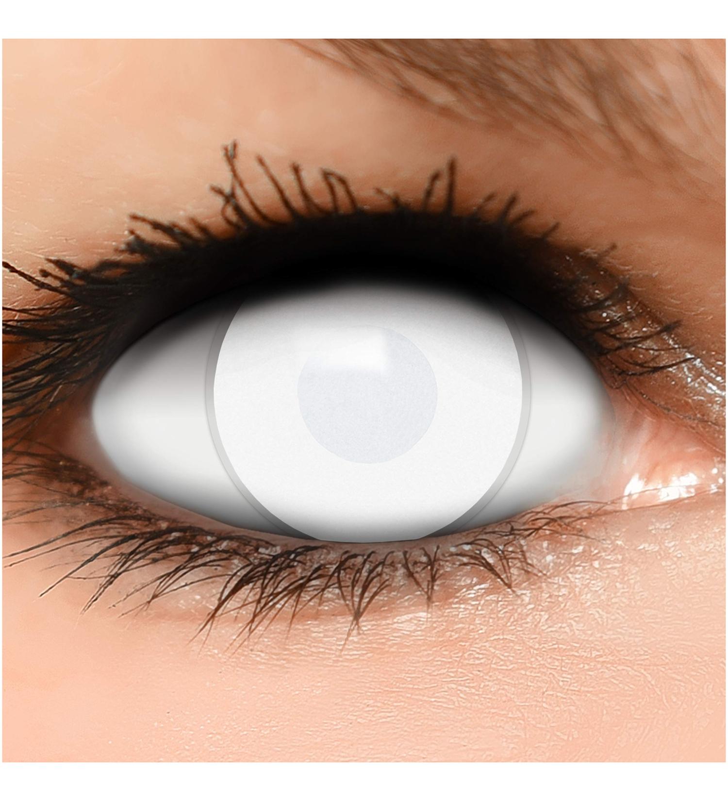 Dead Zombie Colored Contact Lenses - 100% White 60% Vision No Prescription Pack of 2 - International Shipping Available - Buy Online on GoSupps.com