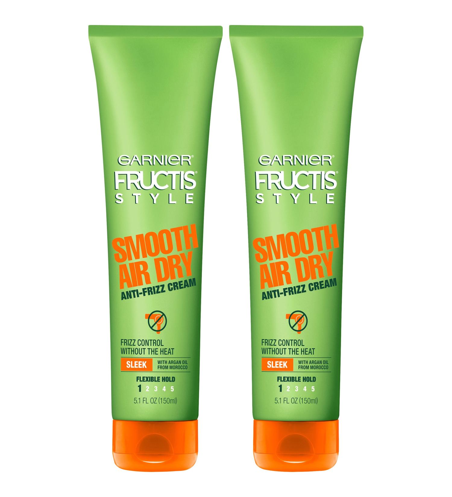 Garnier Fructis Style Smooth Air Dry Anti-Frizz Cream Sleek 5.1 Fl Oz (Pack of 2) - 5.1 Ounce, Packaging May Vary - Buy Online on GoSupps.com