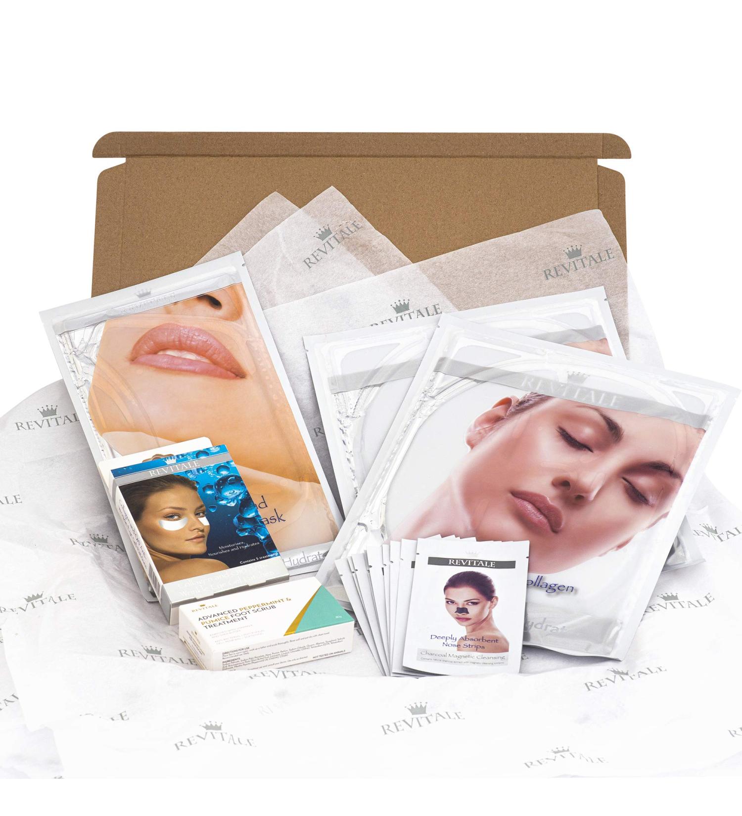 Revitale Beauty Spa Gift Set with Collagen Cleansing Hydration (Face Eyes Neck Nose Feet) - Buy Online on GoSupps.com