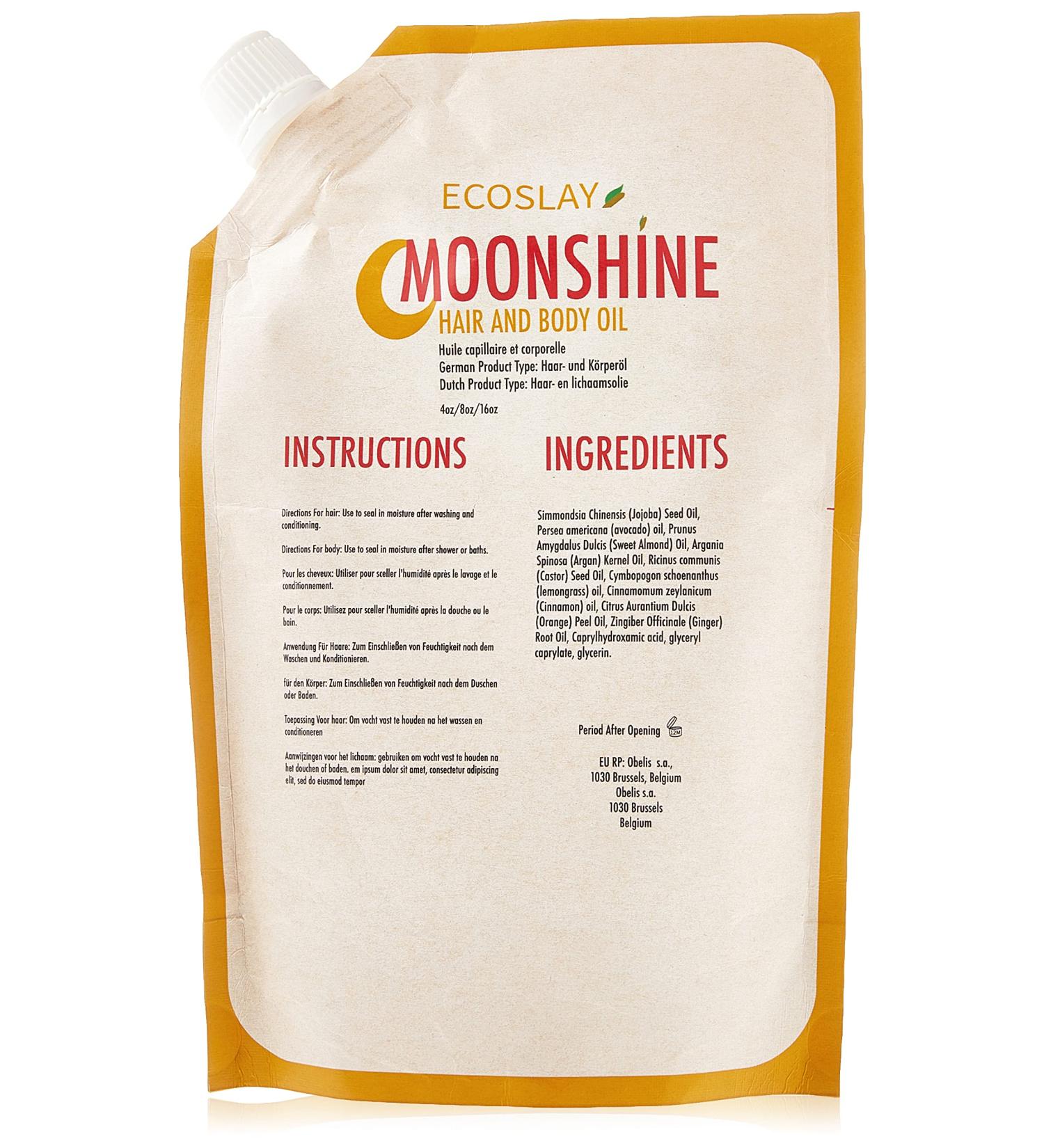 Ecoslay Moonshine Hair and Body Oil - Natural Hydration for Hair and Skin - Buy Online on GoSupps.com