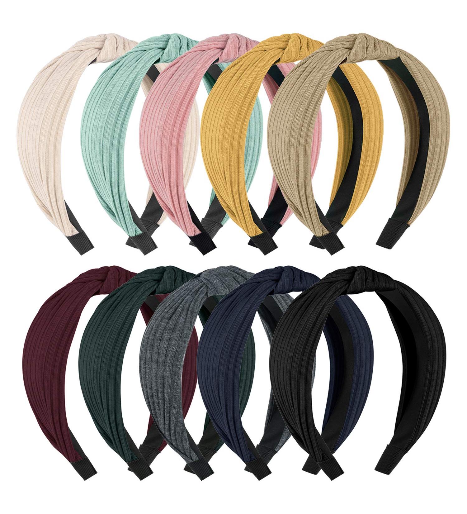 Hbselect 10stk Wide Hair Bands for Women - Colorful Hair Ties for Everyday Concerts and Parties - Thick Hair Accessories - Buy Online on GoSupps.com