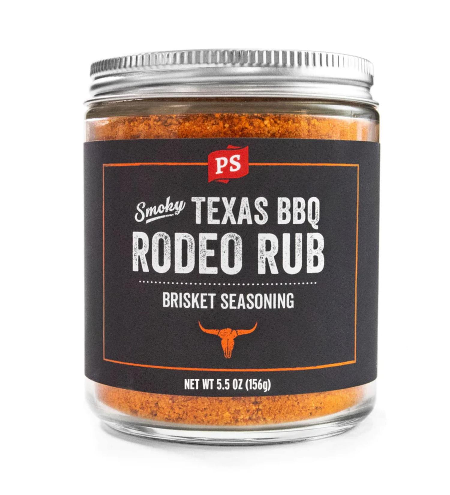 PS Seasoning Rodeo Rub: Texas-Style Brisket Dry Meat Rub for BBQ - Ideal for Steaks, Pork, Chicken, Beef - Perfect for Grilling, Smoking, or Baking - Buy Online on GoSupps.com