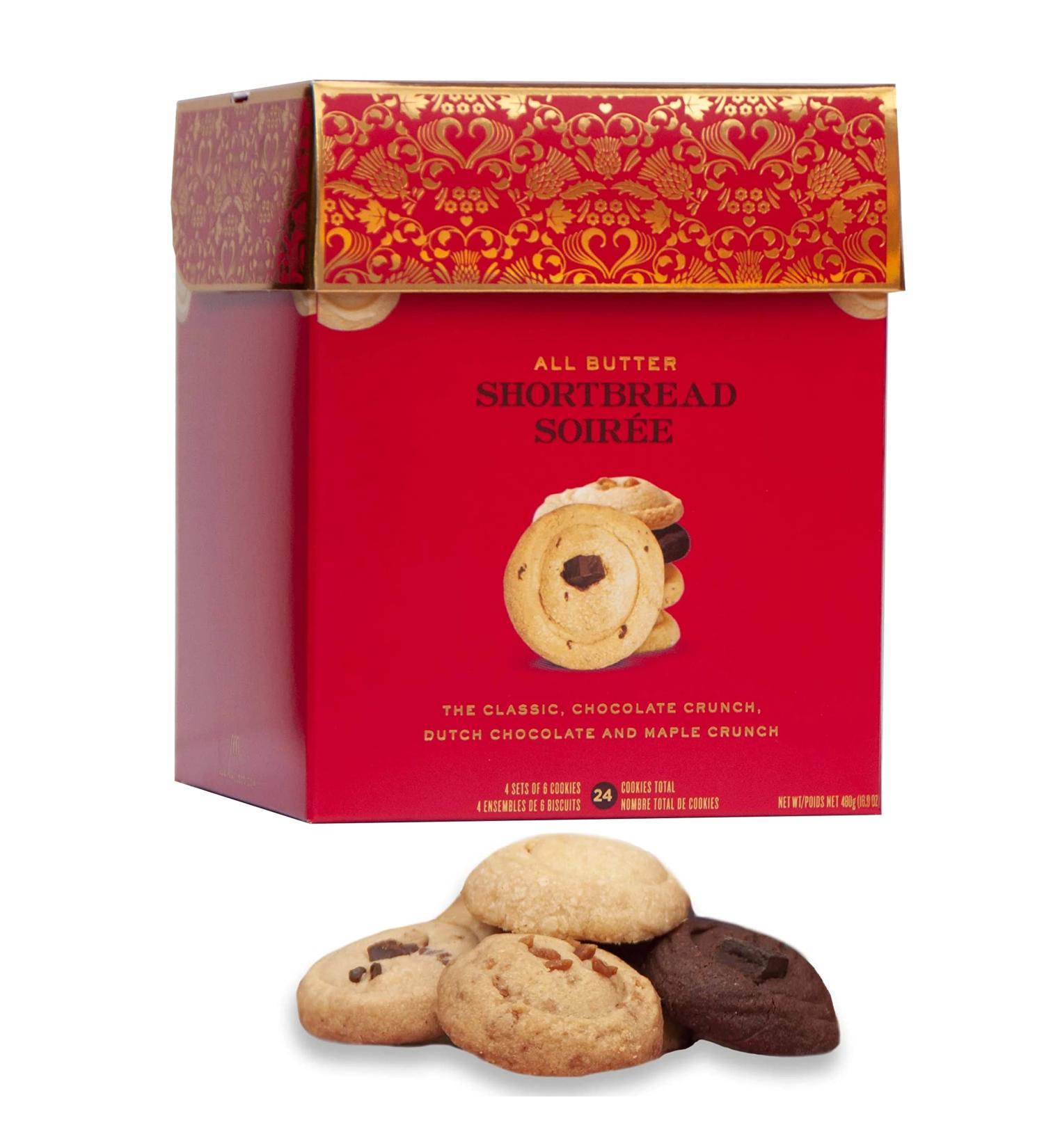 Red Gift Box Variety of Flavors Shortbread Cookies Traditional Maple Chocolate Crunch Dutch Choco 480 Grams - Buy Online on GoSupps.com