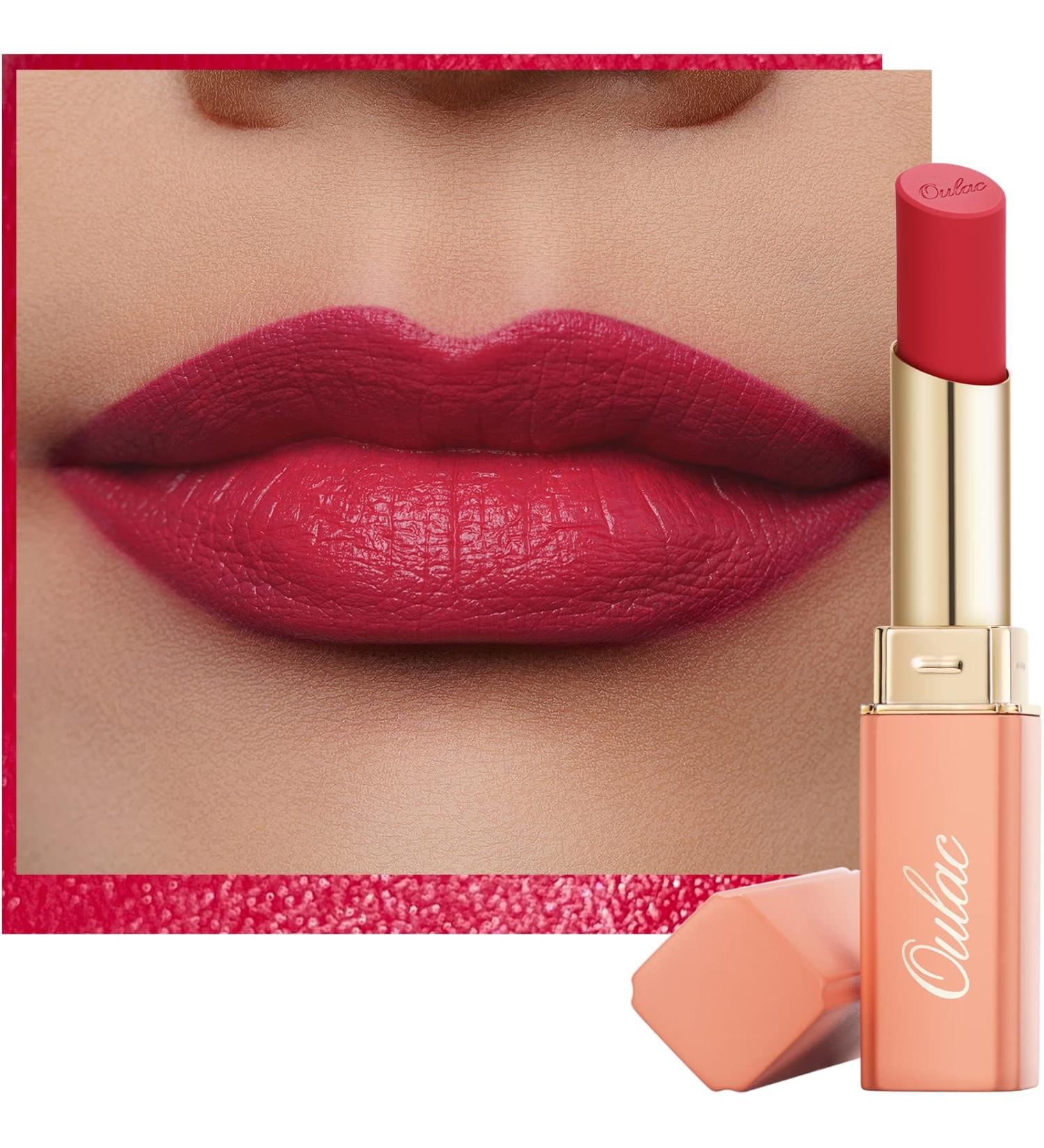 Oulac Pink Lipstick & Blush | Highly Pigmented Multi-Use Blush Stick | Hydrating Long-Lasting Vegan Lip Cream (Y04 Super Girl) - 3.6g - Buy Online on GoSupps.com