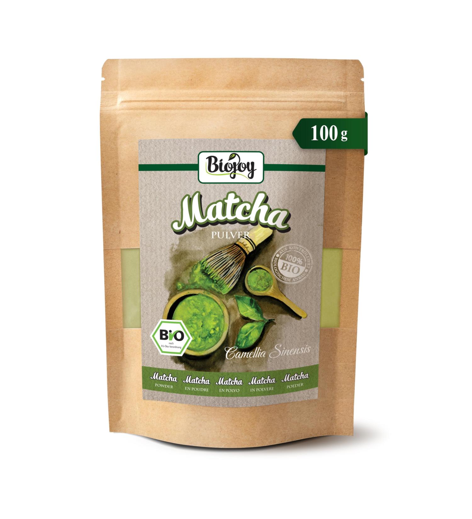 Biojoy Th Matcha en poudre BIO (100 g) naturel et sans additifs Th Vert - Buy Online on GoSupps.com