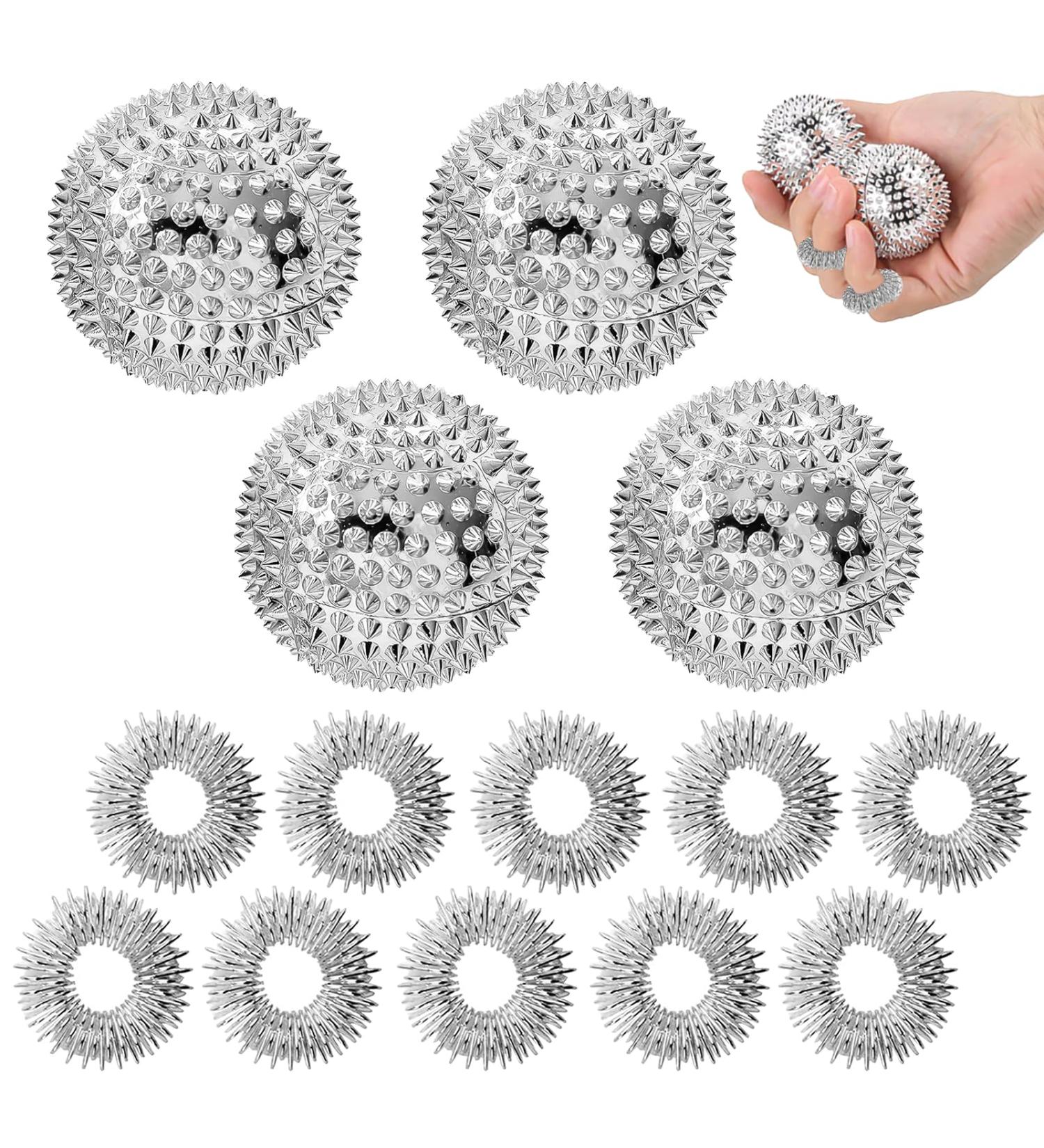 Buy Mhduyeg Hedgehog Ball Massage Set & Finger Rings for Stress Relief | Acupressure Balls for Circulation - International Shipping Available - Buy Online on GoSupps.com