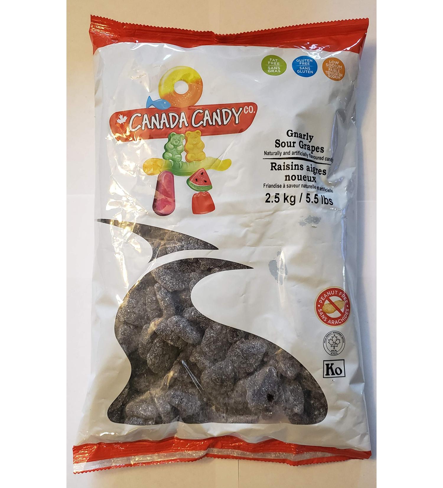 CANADA CANDY Gnarly Sour Grapes Grape 2.5 Kilogram