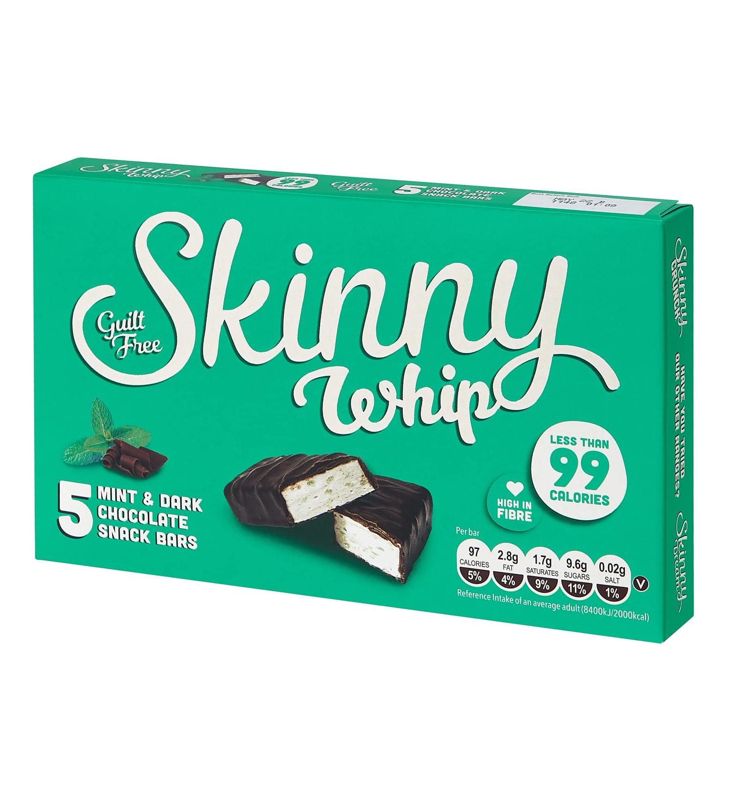 Skinny Whip Mint & Chocolate 10x5x25g - 1 Count Pack, Mint Flavor - Buy Online on GoSupps.com