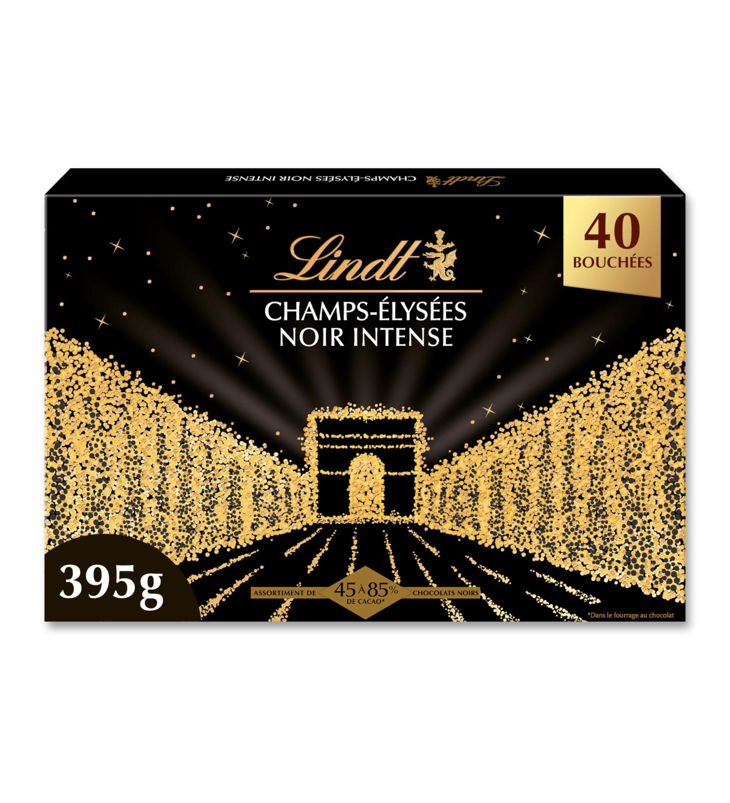 Lindt - Box CHAMPS- LYS ES Intense Black - Assorted Dark Chocolates from 45% to 85% Cocoa - Intense Crispy and Smooth - Ideal for Christmas 395g - Buy Online on GoSupps.com