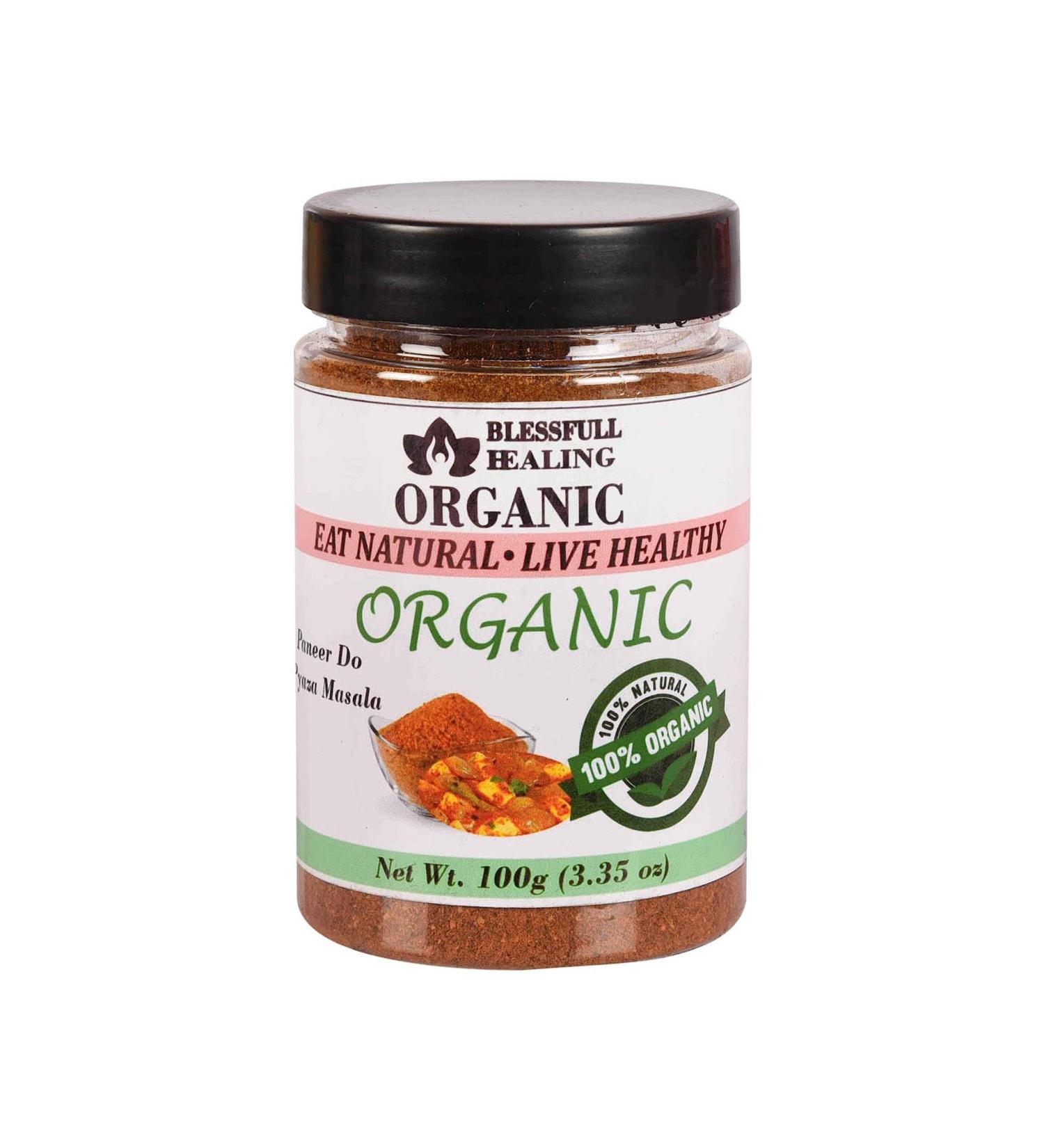 Blessfull Healing Organic Paneer Do Pyaza Masala 100 Gram Airtight Container (Packing May Vary) 100 Gram 3.35 oz - Buy Online on GoSupps.com