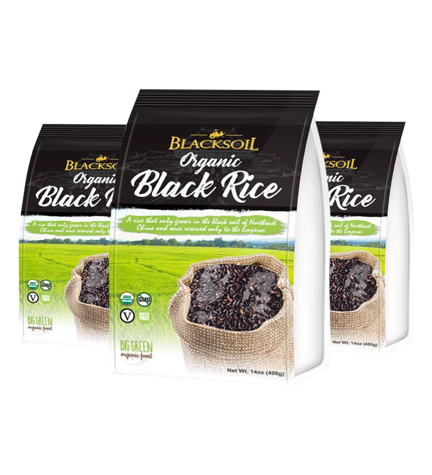 Organic Black Rice Pack of 3 - Non-GMO, Kosher, Gluten-Free - Buy Online on GoSupps.com