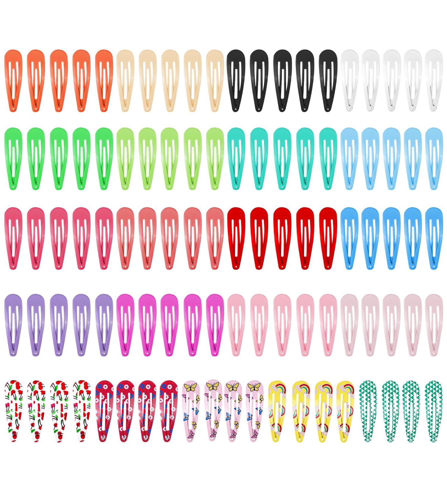 100 Pcs 5cm Hair Clips for Girls - No Slip Metal Candy Color Hair Accessories for Kids & Women - Perfect Birthday Party Gifts - Buy Online on GoSupps.com