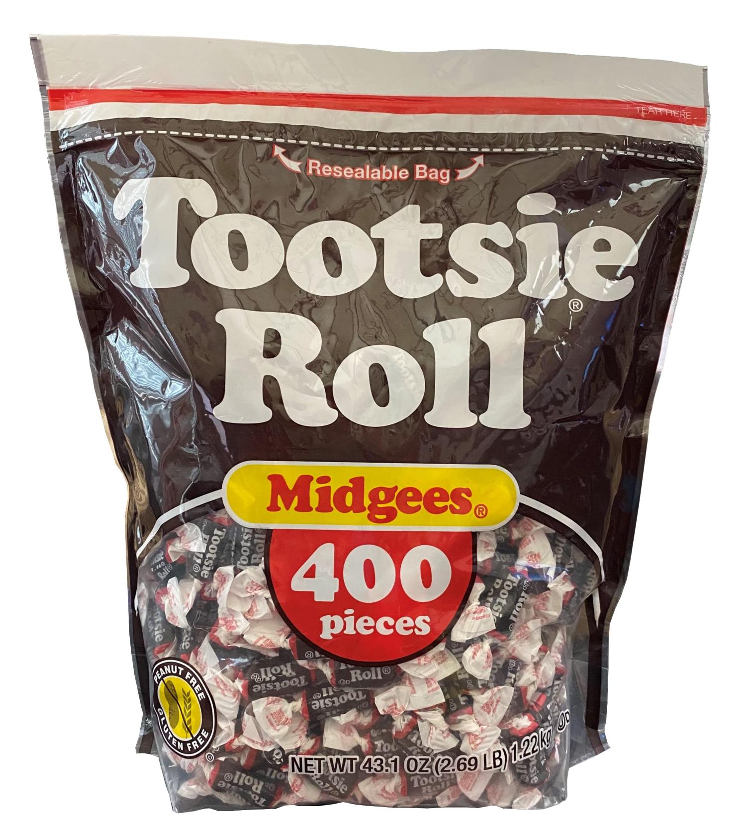 Tootsie Roll Midgees Peanut Free 400 pieces 1.22 Kg - Buy Online on GoSupps.com