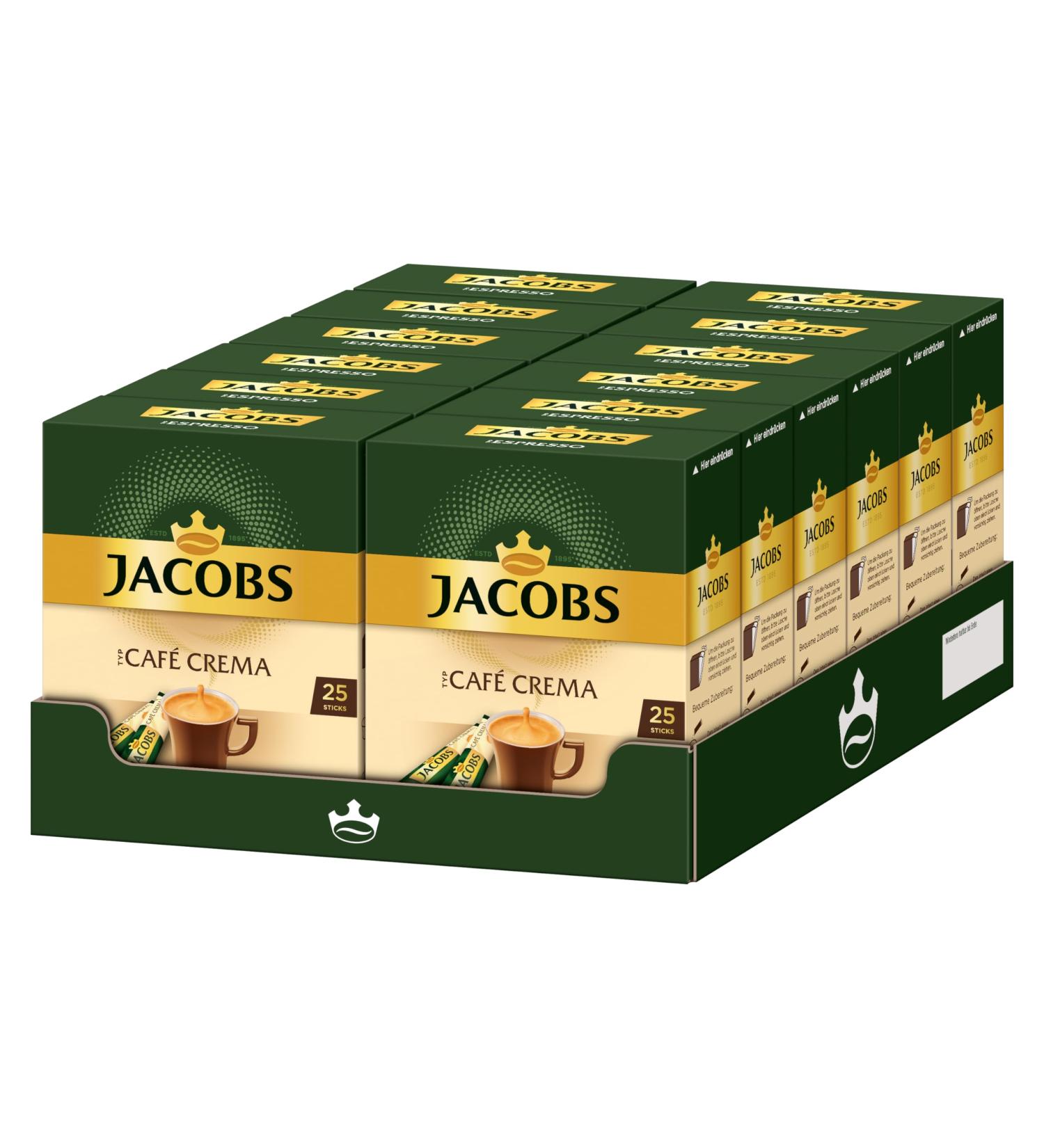 Buy Jacobs Soluble Coffee Caf Crema - 300 Instant Coffee Sticks (Pack of 12) - 45g Each - Perfect for International Shipping - Buy Online on GoSupps.com