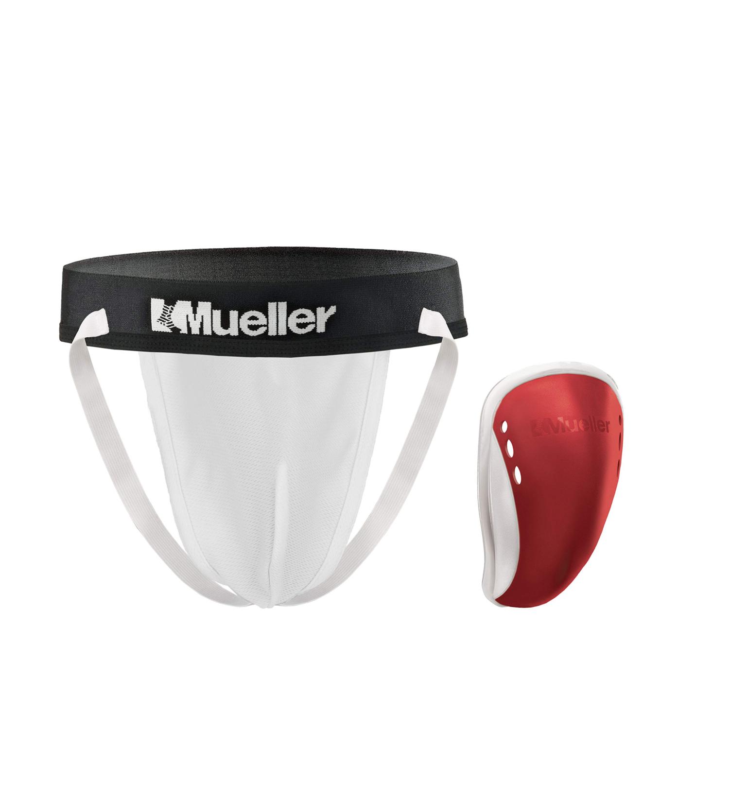 Mueller Teen Athletic Supporter with Flex Cup - Red, Teen Regular Size - Buy Online on GoSupps.com