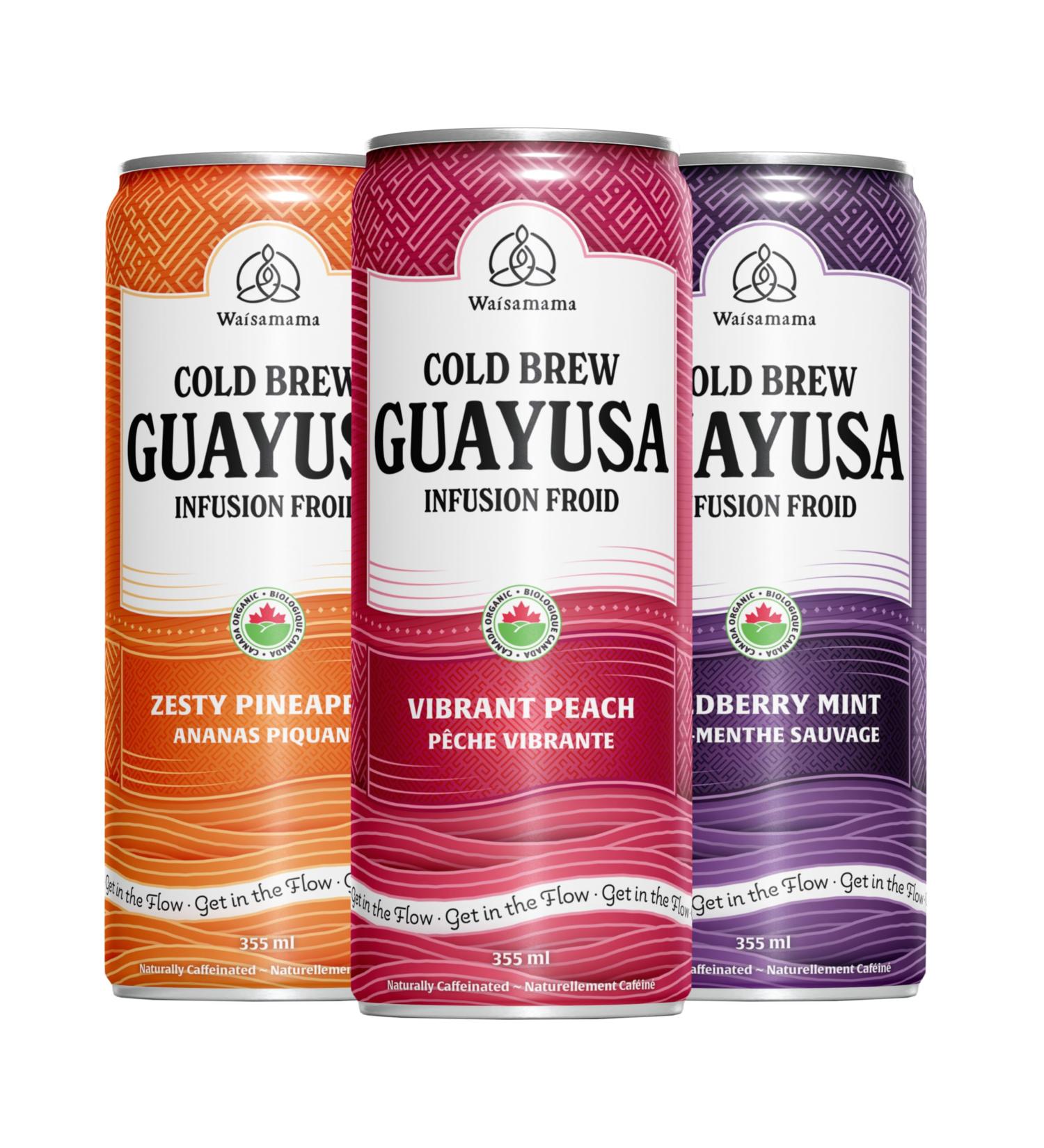 Wa samama Organic Cold Brew Guayusa | Non-Sparkling Natural Energy Drink Alternative | Cold Brew | Sample Pack | 355ml (Pack of 3) | Naturally Sweetened with 35 Calories Per Can | 142mg Caffeine 3 355 mL - Buy Online on GoSupps.com