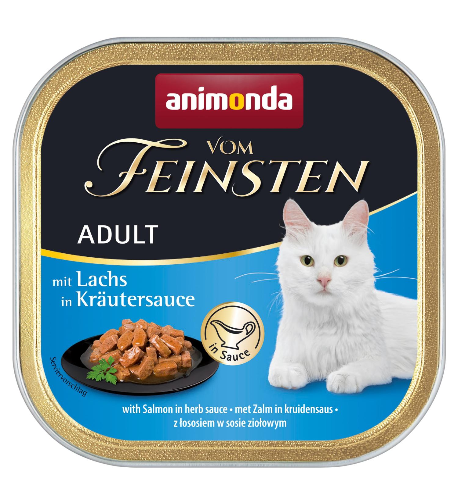 Animonda Vom Feinsten Adult cat food wet food for adult cats with salmon in herb sauce 32 x 100 g