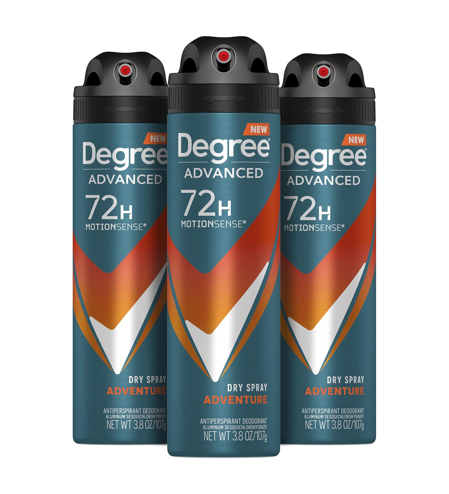 Degree Men Advanced Antiperspirant Deodorant Dry Spray 3.8 oz Pack of 3 - Sweat and Odor Protection with MotionSense Technology for Men - Buy Online on GoSupps.com
