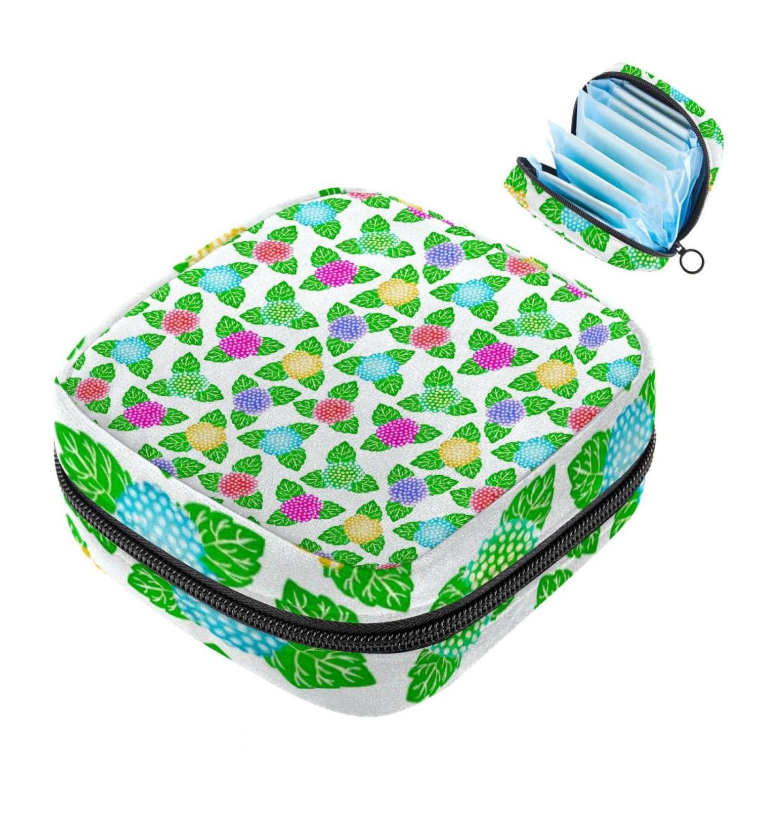 Japanese Pattern Women s Storage Pocket - Big Capacity Menstrual Cup & Makeup Organizer - Travel-Friendly Bands in Green Purple Yellow Red - Buy Online on GoSupps.com