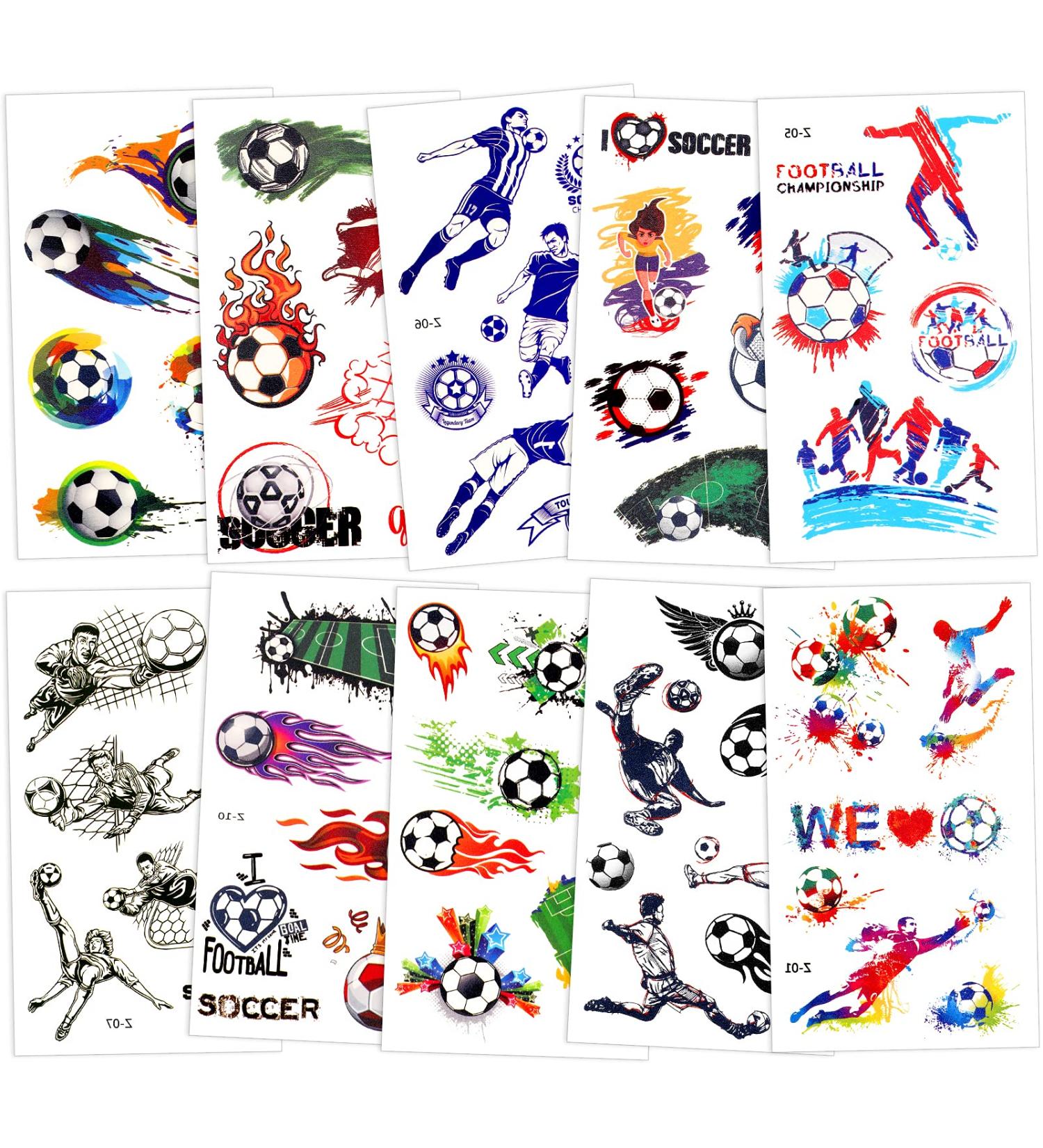 Konsait 60pcs Football Face Temporary Tattoos - Perfect for Soccer Game & Boys Birthday Party - Buy Online on GoSupps.com