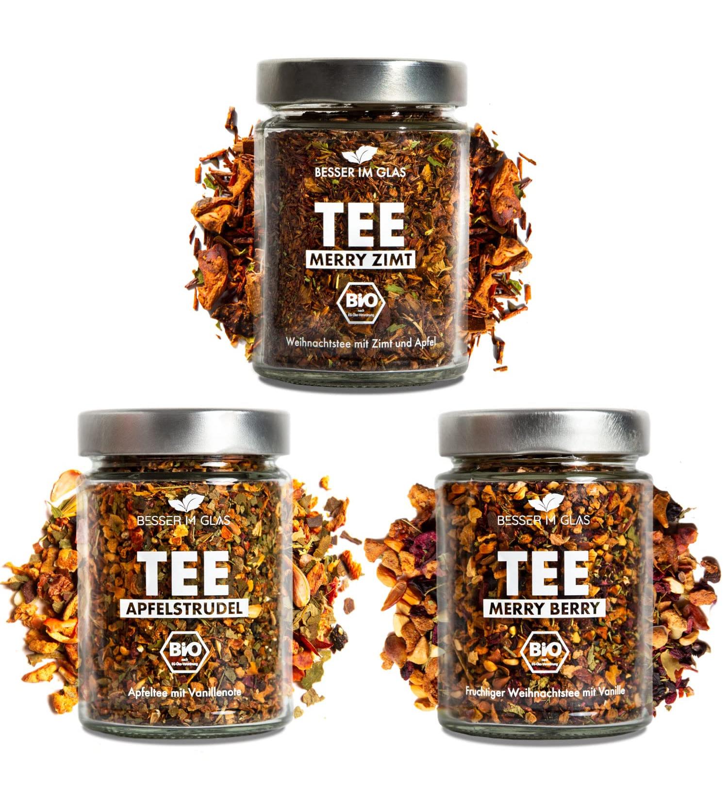 Better in the Glass Organic Tea Gift Set Winter Loose Teas: Cinnamon Apple Strudel & Merry Berry | 150 Portions | Vegan & Sustainable | Perfect Little Winter Tea Gift Box - Buy Online on GoSupps.com