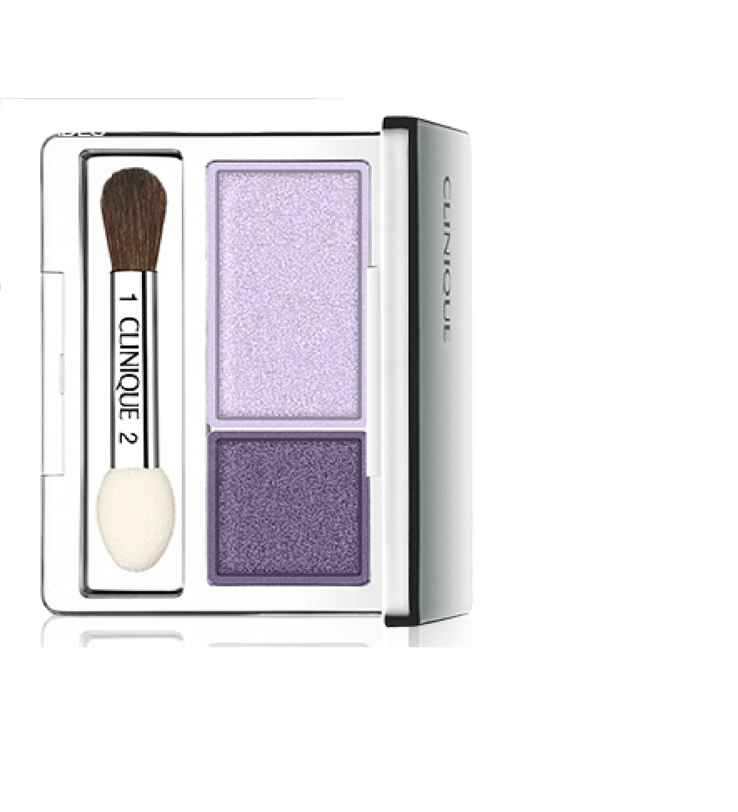 Clinique All About Shadow Eye Duo Shade (21 Twilight) Mauve and Brandied Plum .07 Ounce Violet and Purple Shimmer Twilight Mauve