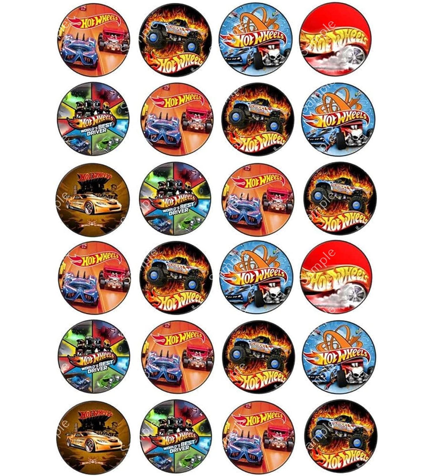 24 x PRECUT Racing Car Edible Wafer Cupcake Toppers Cake Decoration