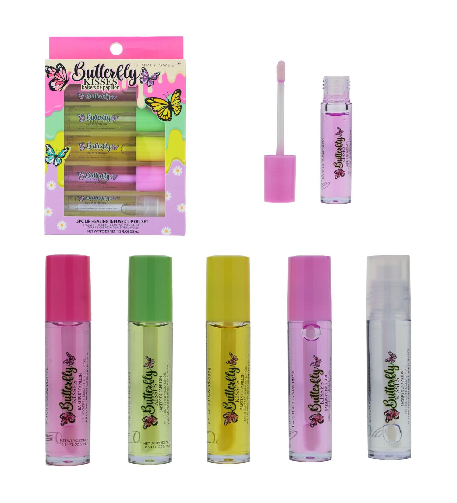 Expressions 5pc Lip Oil Set - Butterfly Kisses | Healing Lip Oils & Precision Applicator for Everyday Care & Repair - Buy Online on GoSupps.com