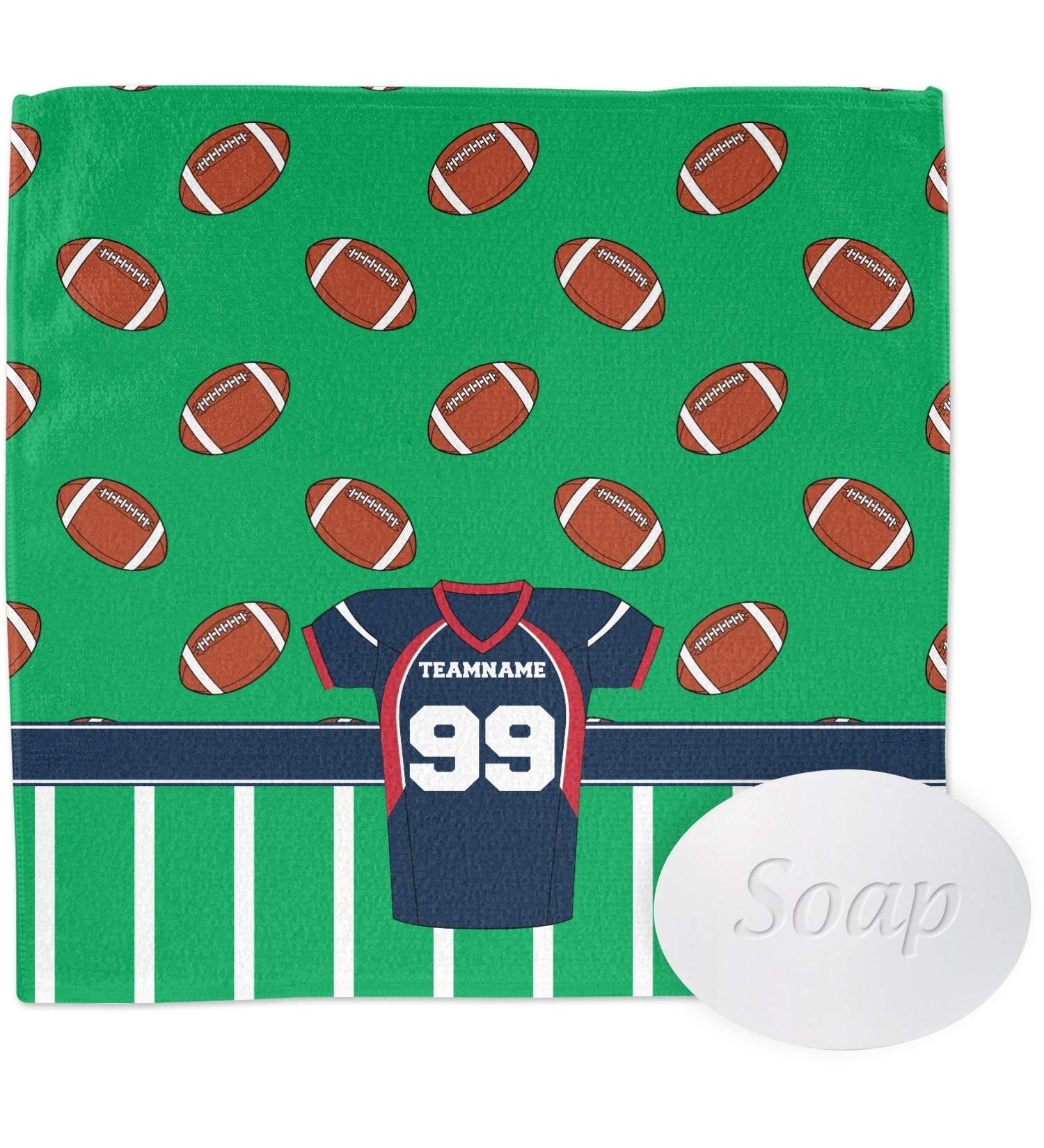 YouCustomizeIt Personalized Football Jersey Washcloth