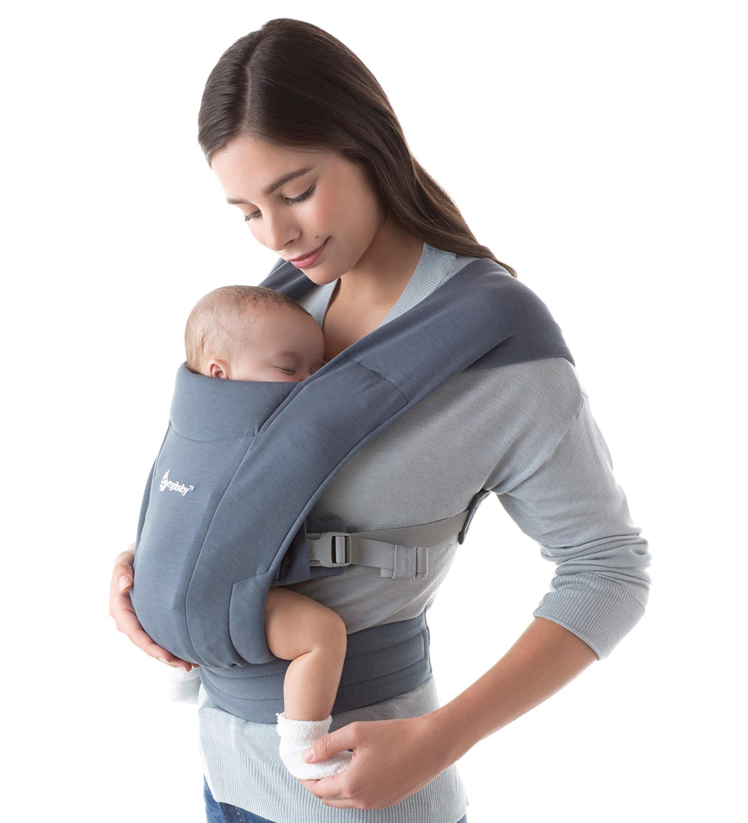 Ergobaby Embrace Baby Carrier for Newborns - Extra Soft Ergonomic Belly Carrier Bag in Oxford Blue | 1 Pack - Buy Online on GoSupps.com