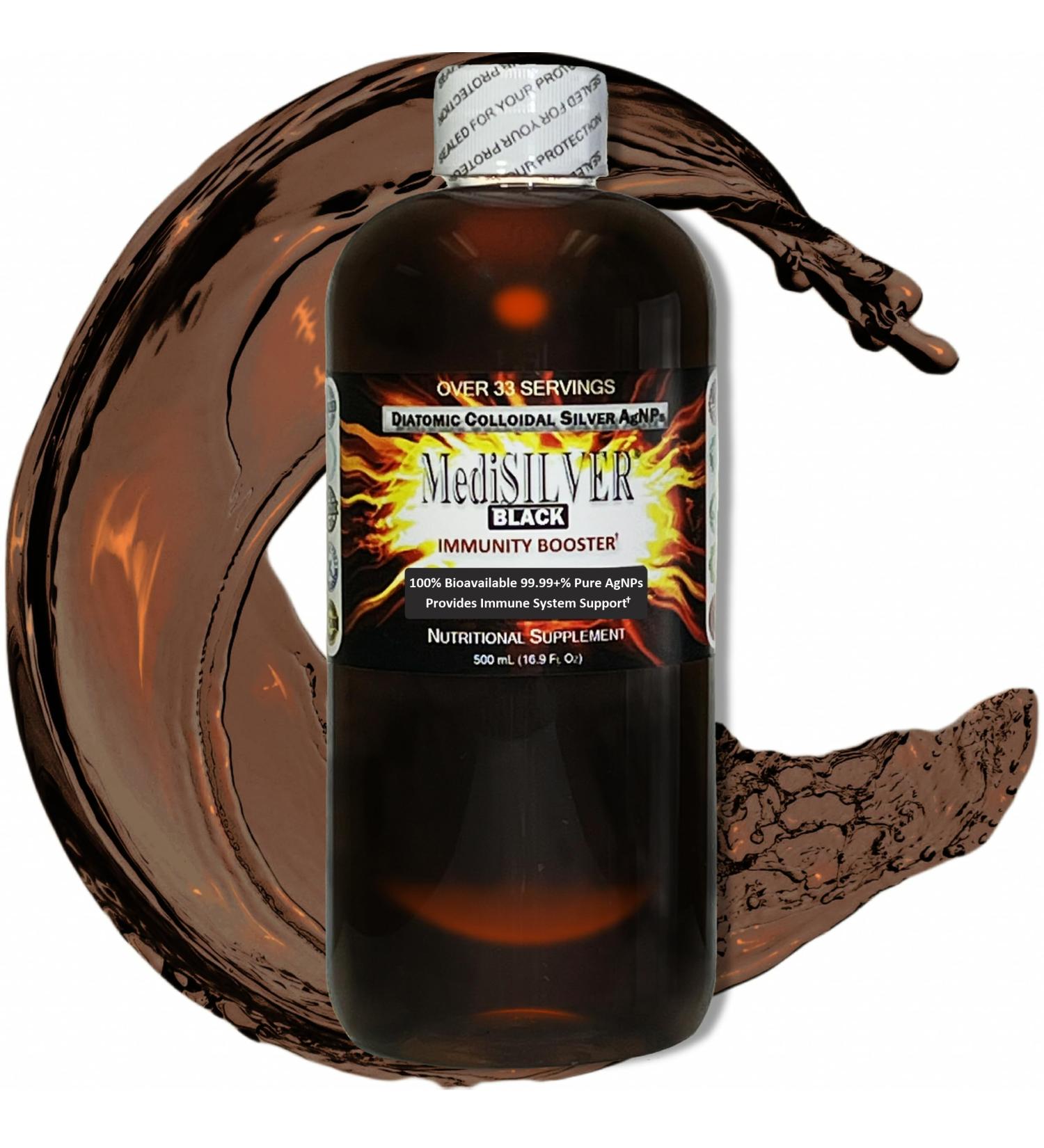 MediSILVER Black Immunity Booster - True Colloidal Silver AgNP 500 mL | Boost Your Immunity | Ship Worldwide - Buy Online on GoSupps.com