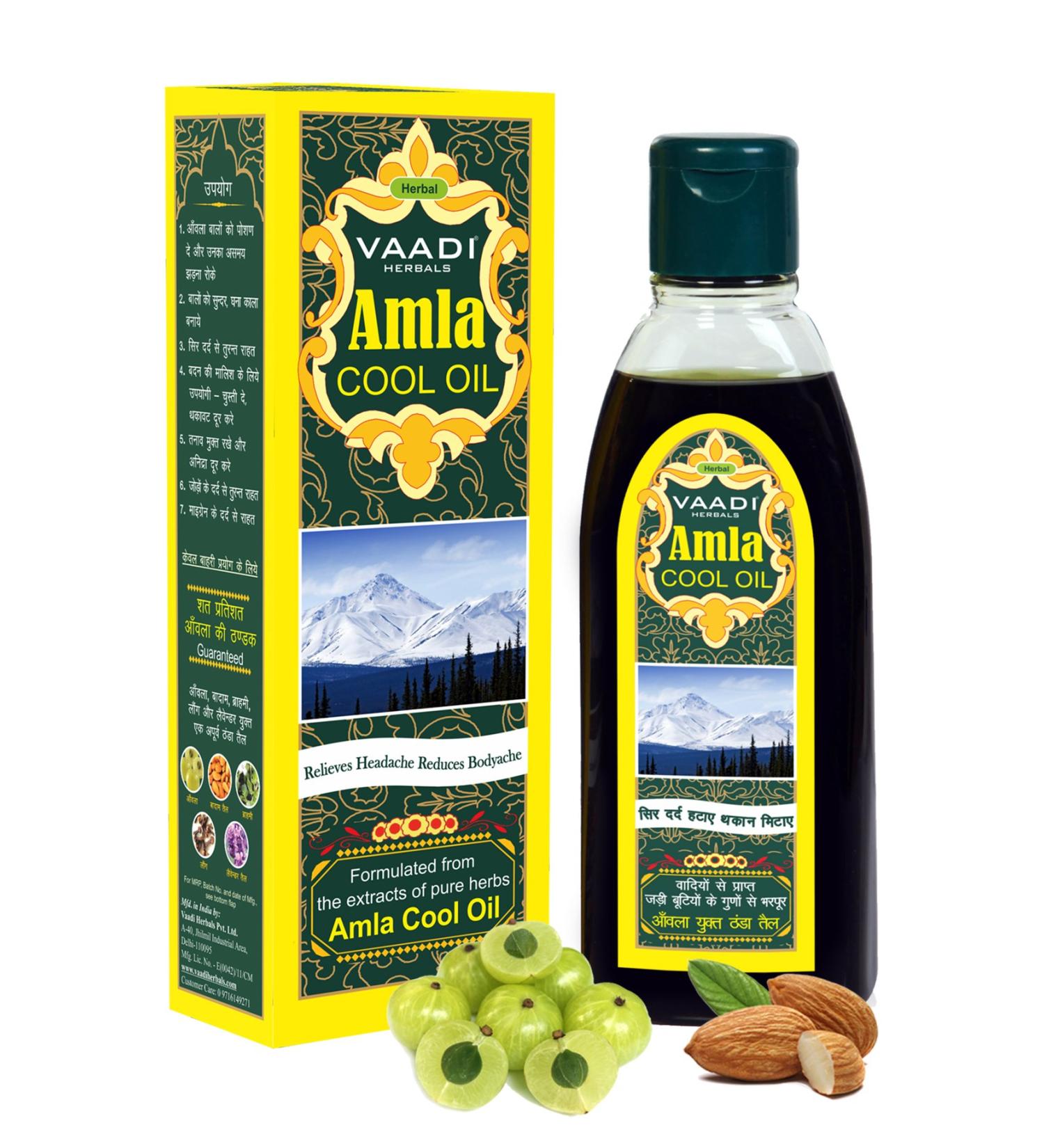 Buy Vaadi Herbals Amla Oil with Brahmi & Amla Extract - 200 ml | Cooling Hair Oil for Healthy Scalp - Buy Online on GoSupps.com