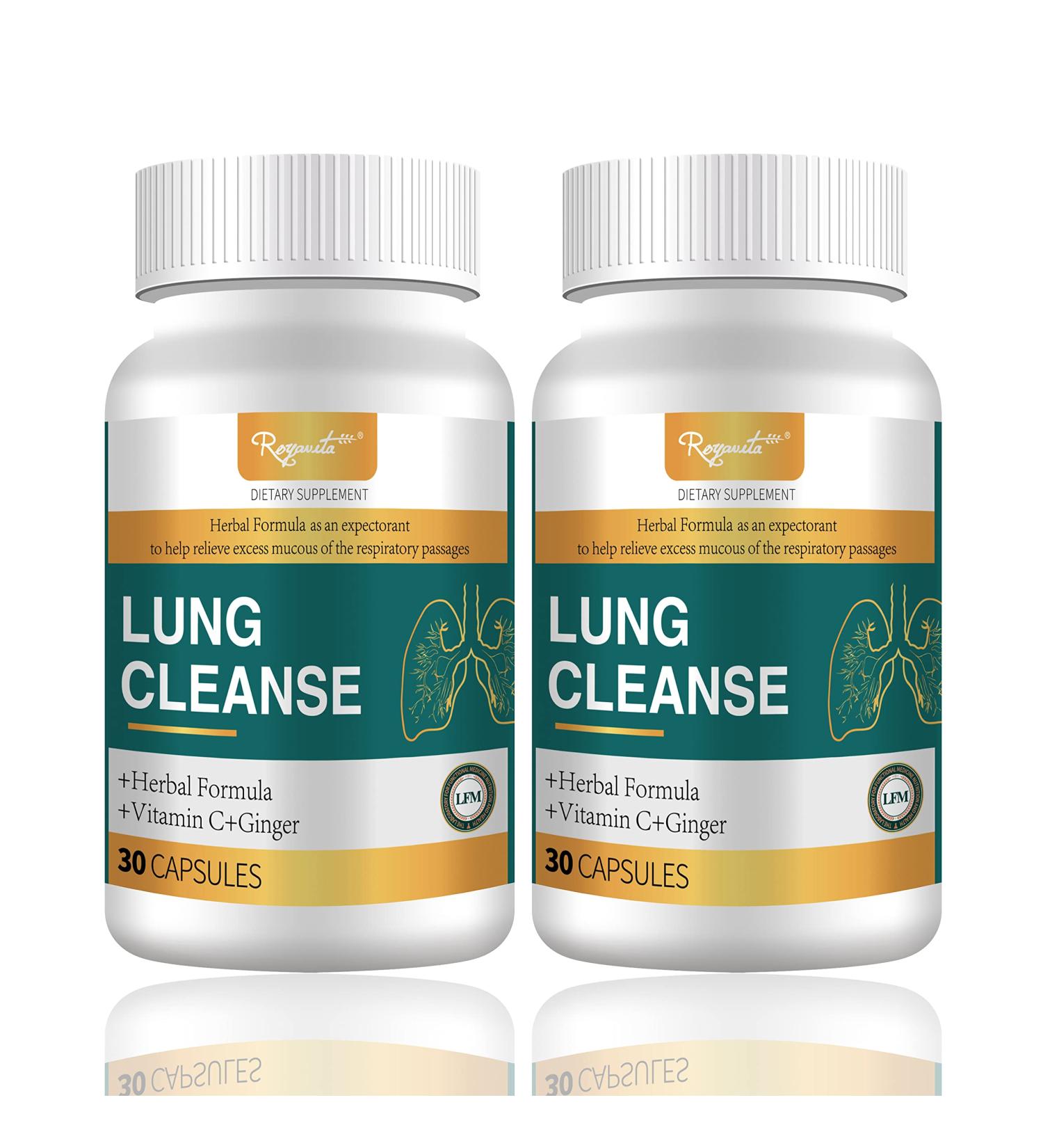 Royavita Lung Cleanse - 7 Natural Ingredients - Non-GMO - Made in USA | Support for Viral Infection, Smoking, COPD, Asthma & Pollution - Buy Online on GoSupps.com