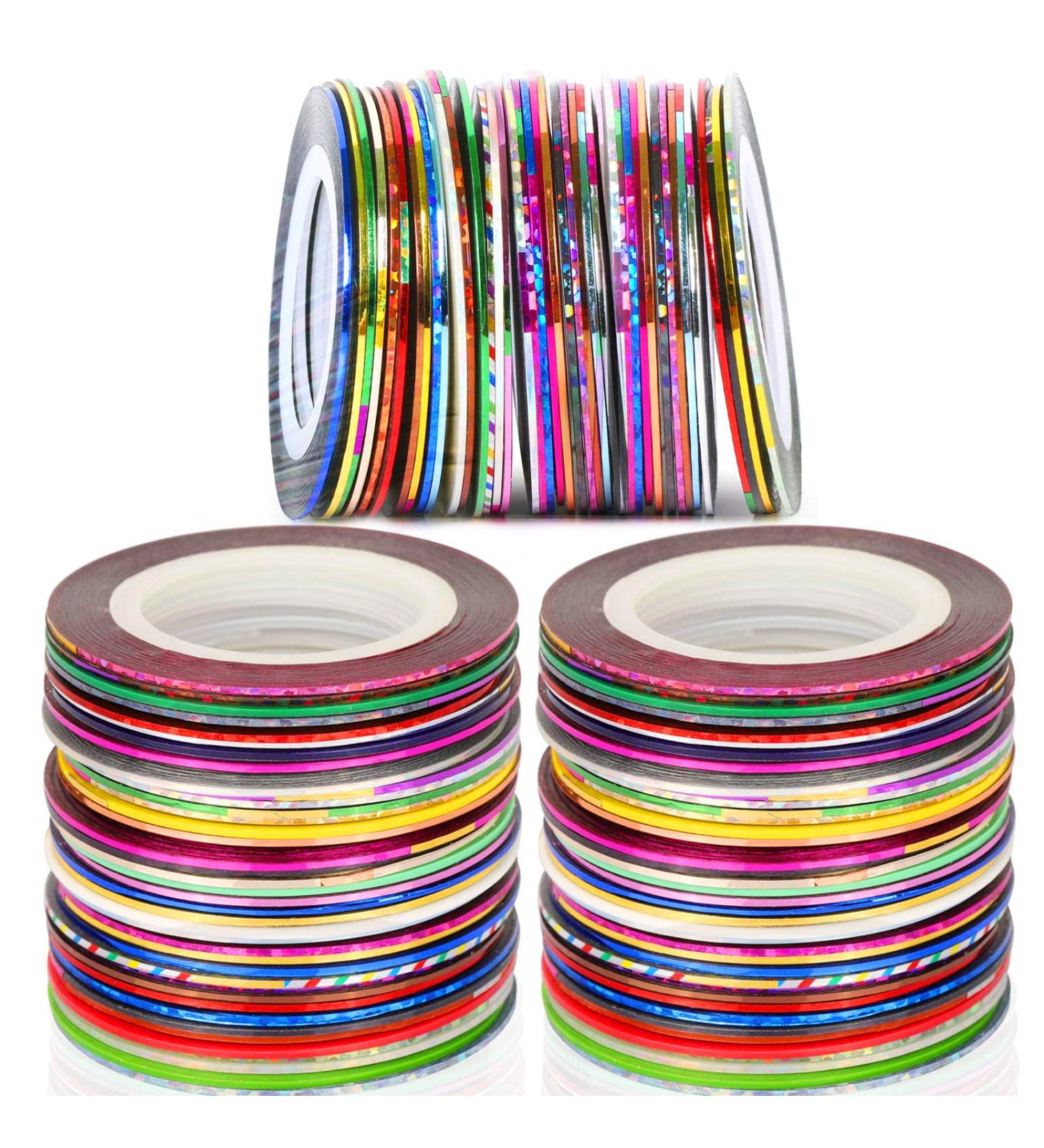 NICEMOVIC 62pcs 32 Colors Nail Art Striping Tape for DIY Nail Decoration - Buy Online on GoSupps.com