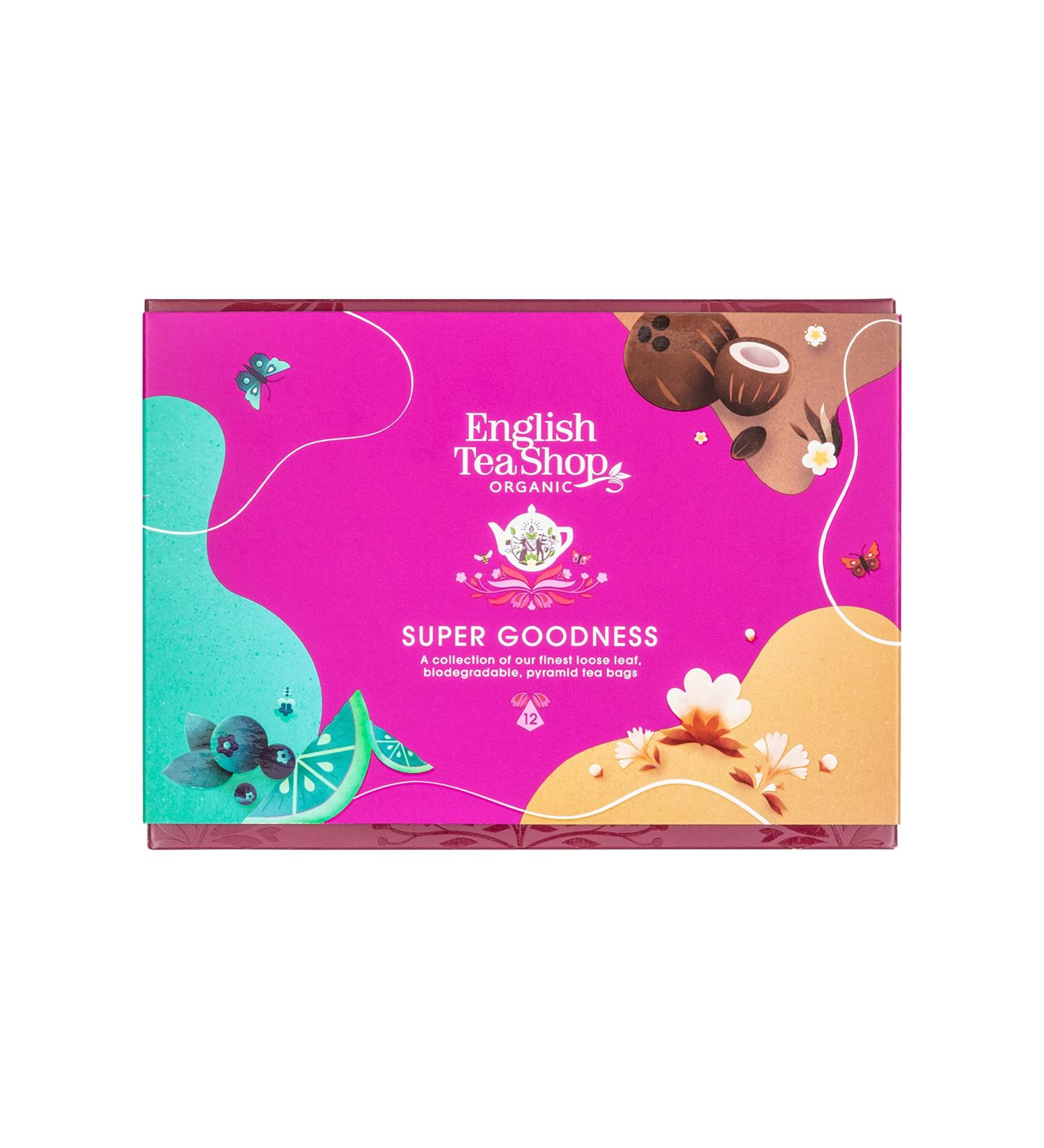 English Tea Shop Organic Super Goodness Collection - 12 Loose Leaf Pyramid Tea Bags - Buy Online on GoSupps.com