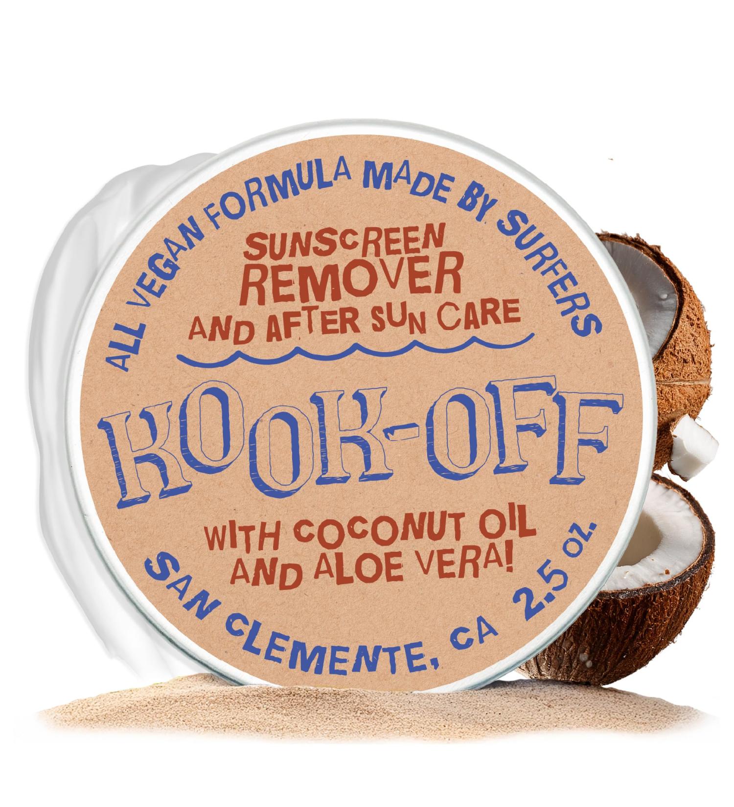Kook-Off: Mineral Sunscreen Remover & After Sun Care | Natural Ocean-Safe Formula | Aloe Vera & Coconut Oil | Removes Stubborn Zinc Sunscreen | 2.5oz Tin - Buy Online on GoSupps.com