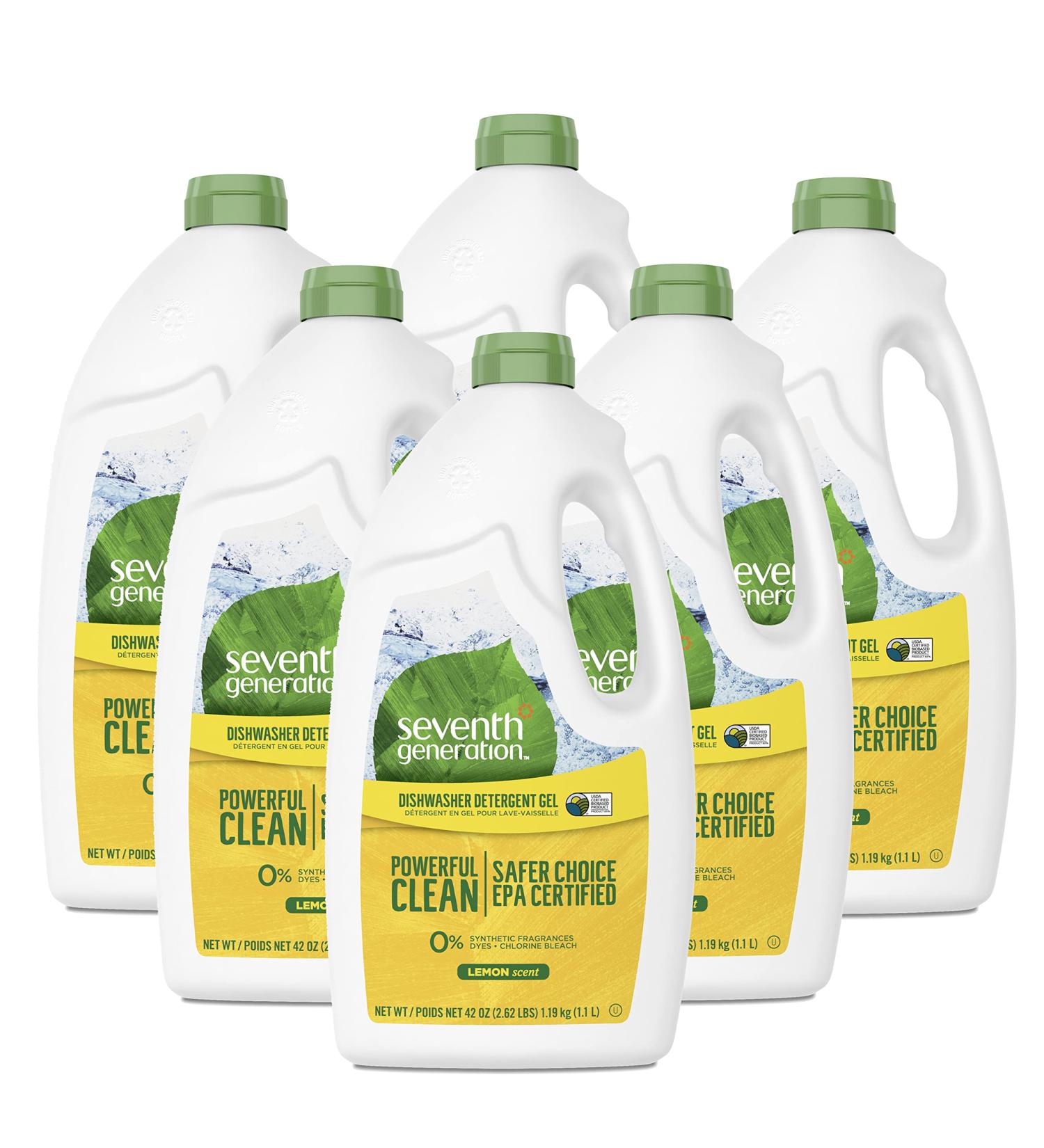 Seventh Generation Lemon Scent Dishwasher Detergent Gel Liquid Soap 42 oz (Pack of 6) - Buy Online on GoSupps.com