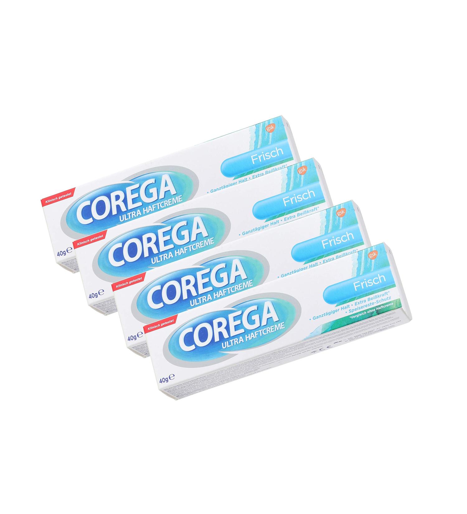4 x 40g corega ultra detention cream fresh