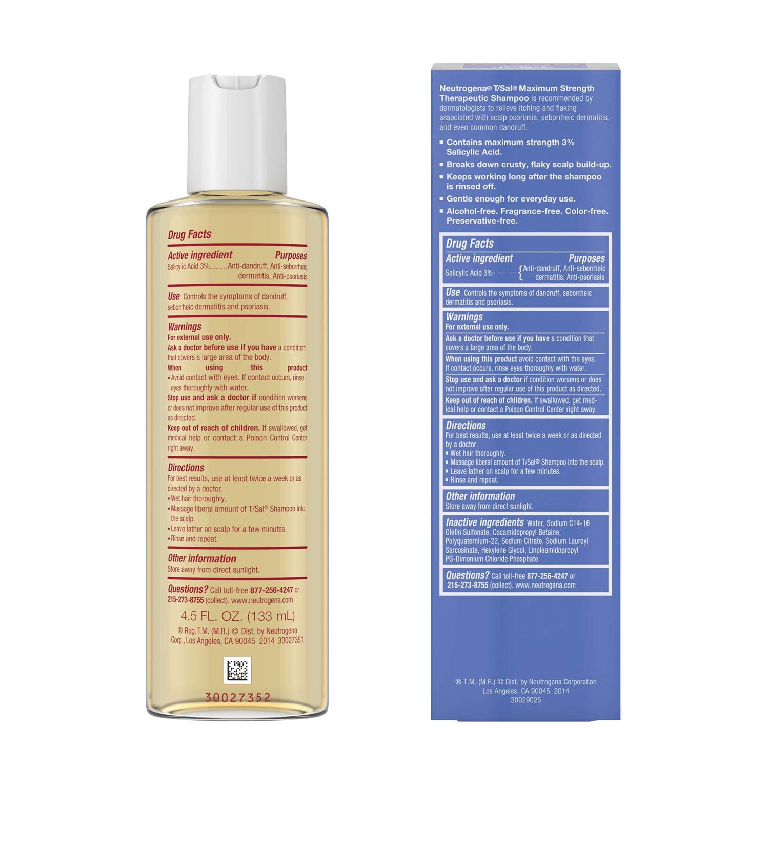 Buy Neutrogena T/Sal Therapeutic Shampoo 4.5 oz | Scalp Build-Up Control | International Shipping Available - Buy Online on GoSupps.com