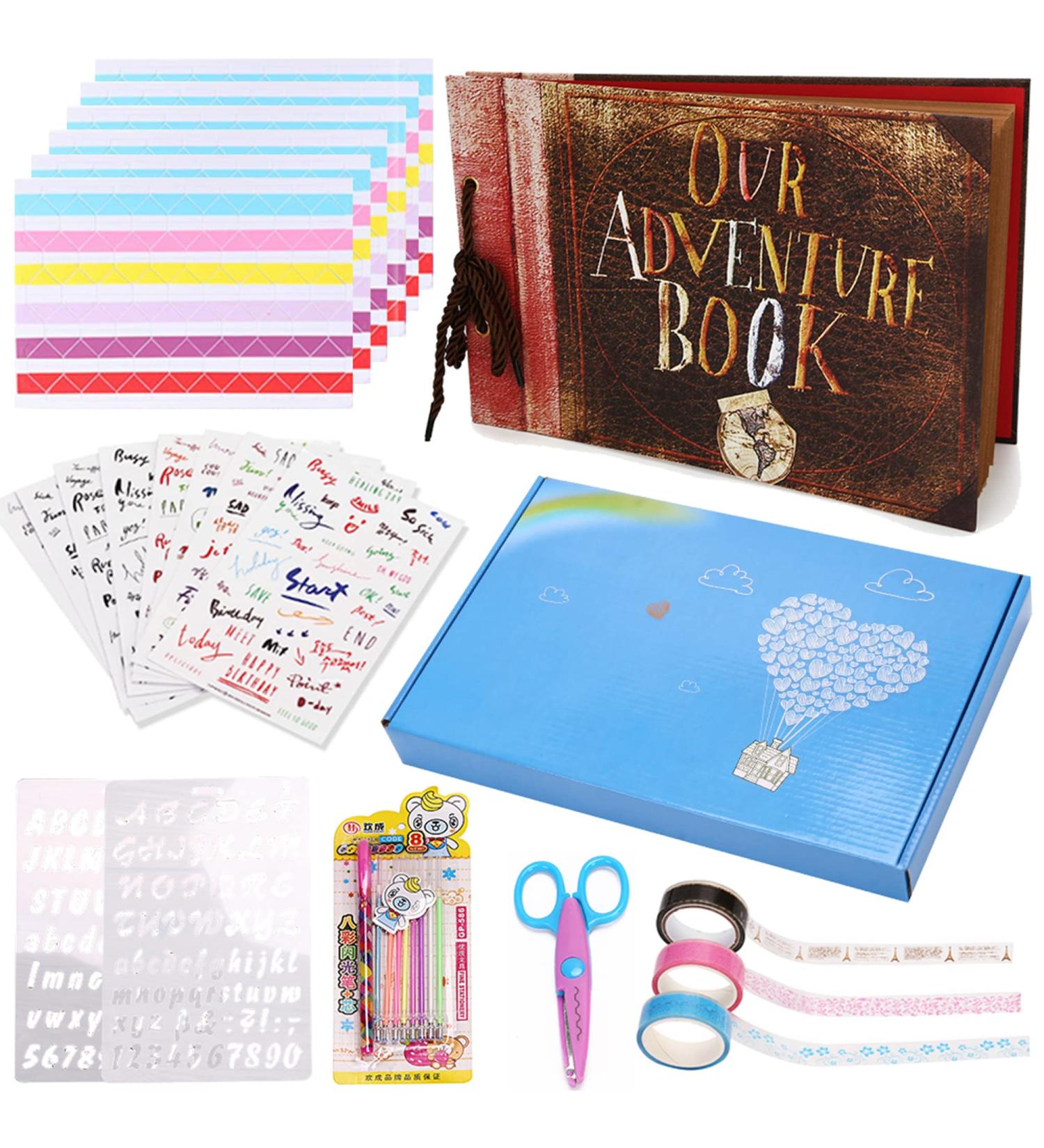 Vienrose Adventure Book Up Scrapbook Photo Album with Luxury Kit - 80 Pages | Perfect Anniversary or Boyfriend Gift - Buy Online on GoSupps.com