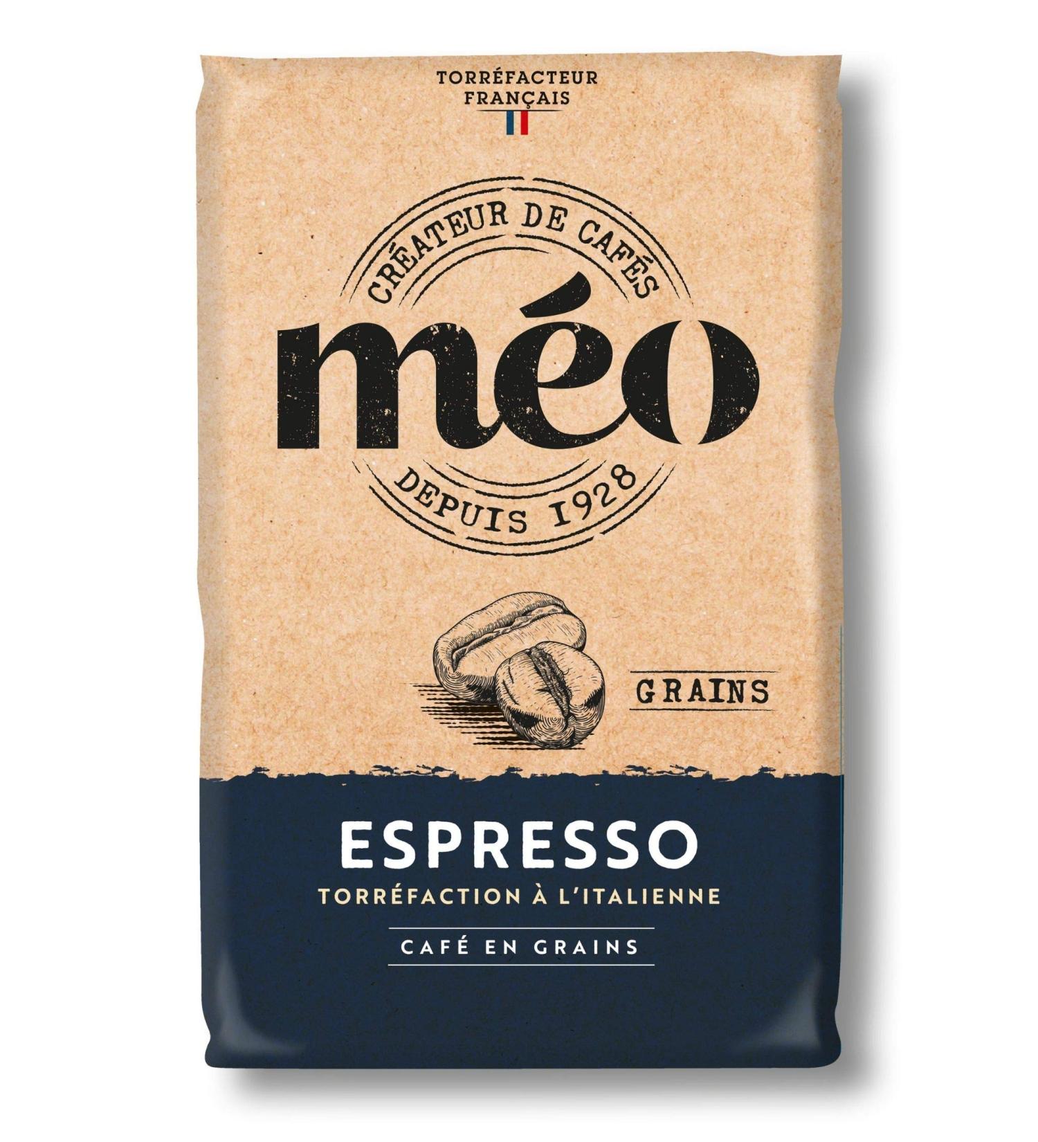 Caf M o en Grains Espresso - Torr faction l'Italienne - en Pack de 6 sachets de 1 KG - Niveau de torr faction fonc