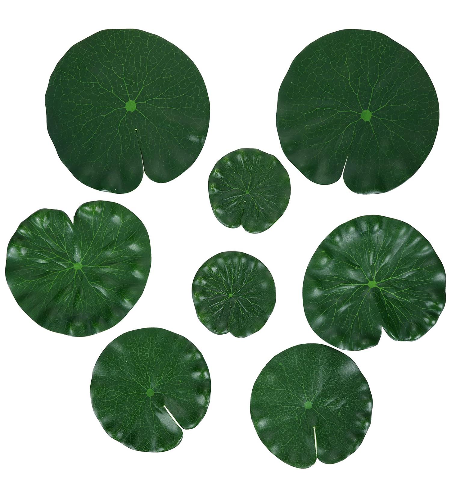 Molain Artificial Lotus Leaves - 8 Realistic Foam Lily Pads for Home Garden Pond Pool & Aquarium Decoration - Buy Online on GoSupps.com