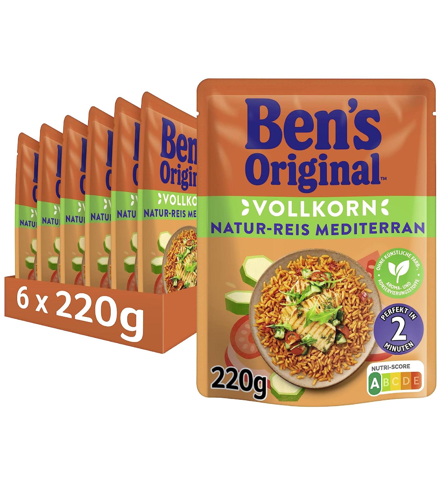 BEN'S ORIGINAL Express Rice Mediterranean - 6 Packs (6 x 220g) | Natural Rice for Quick Meals - Buy Online on GoSupps.com