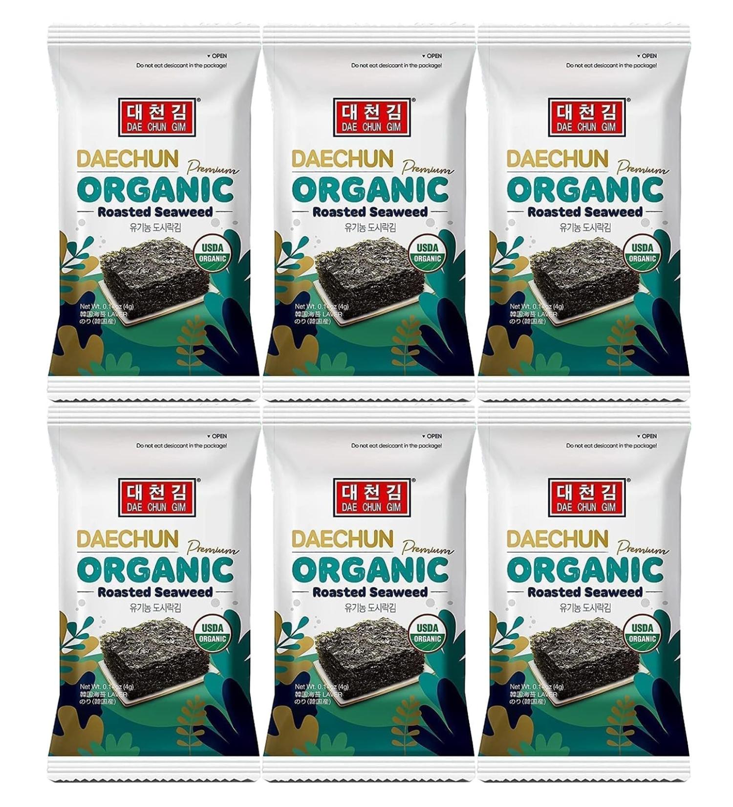 Seba Garden Organic DAECHUN (Choi's1) Seaweed Snacks Original Nori Leaf Product by Korea Premium Great Pack of 12 - Buy Online on GoSupps.com
