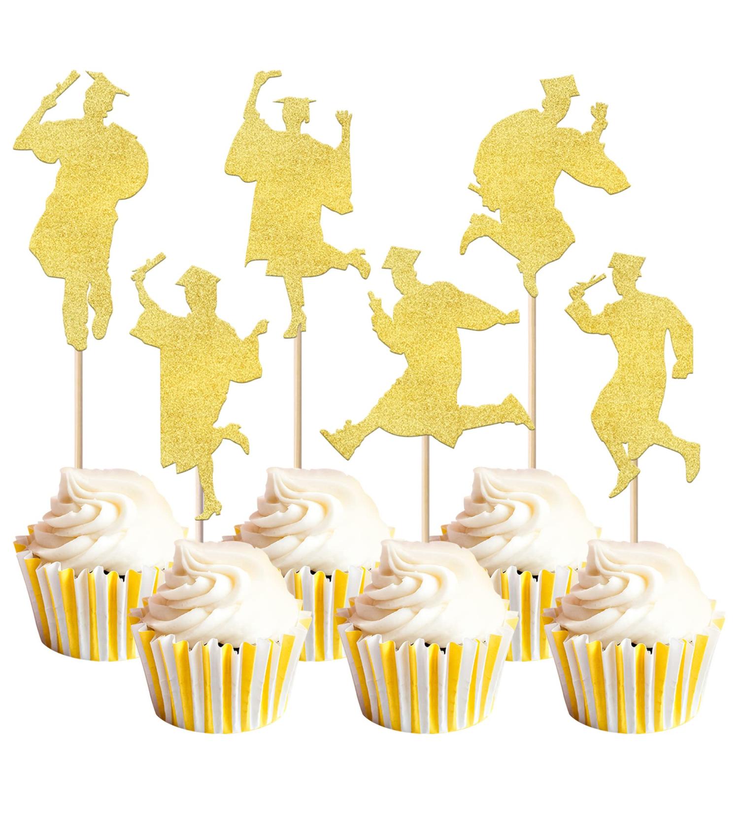 Xsstarmi 24 Pack 2023 Student Graduation Cupcake Toppers Gold Glitter Class of 2023 Boys Girls Graduate Cap Diploma Cupcake Picks for 2023 Graduation Party Cake Decorations Design3-gold - Buy Online on GoSupps.com