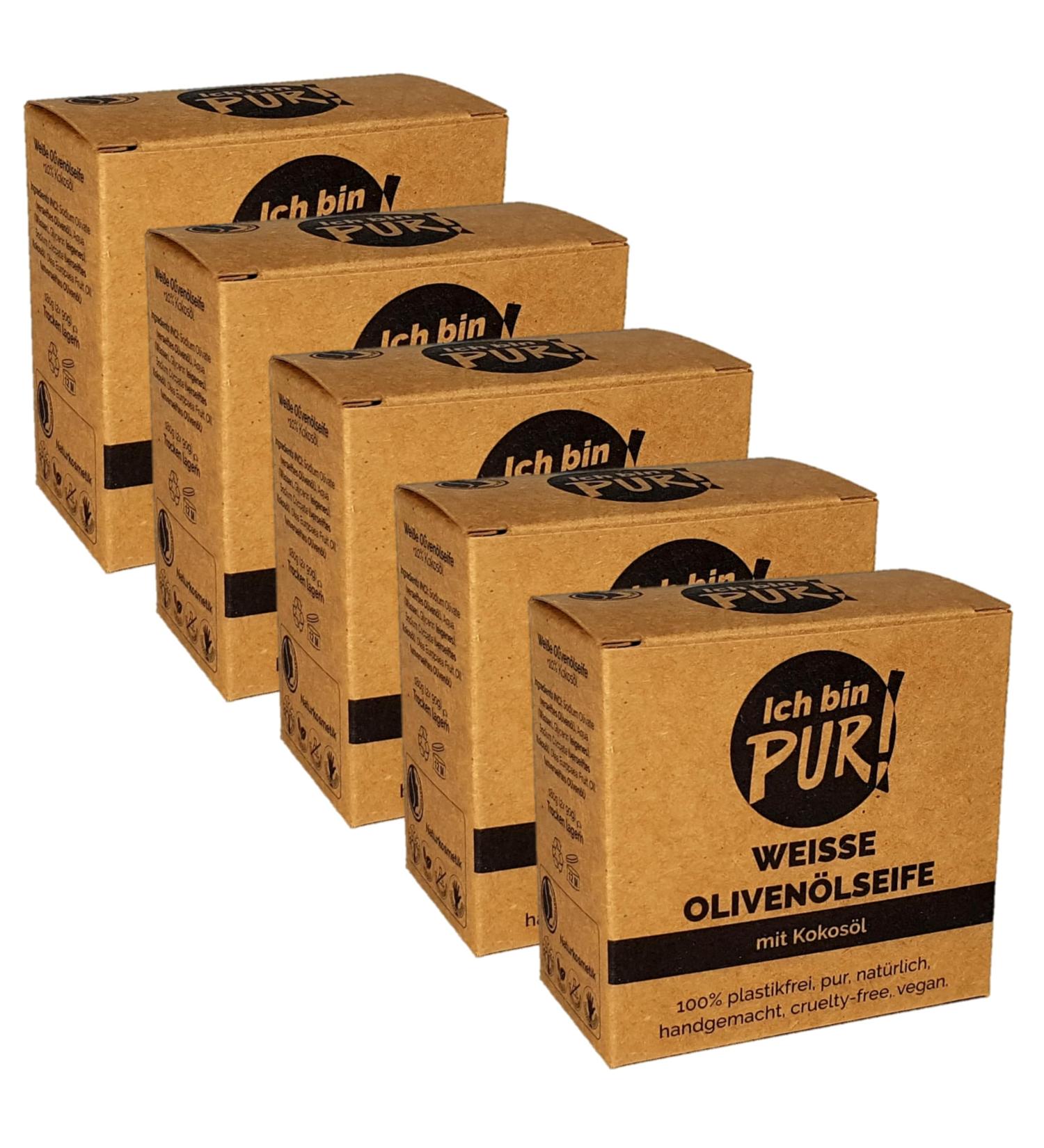 Ibinpur White Olive Oil Soap - Natural 10x90g (5x Double Packs) for All Skin Types Perfume & Allergen-Free Eco-Friendly Packaging - Buy Online on GoSupps.com