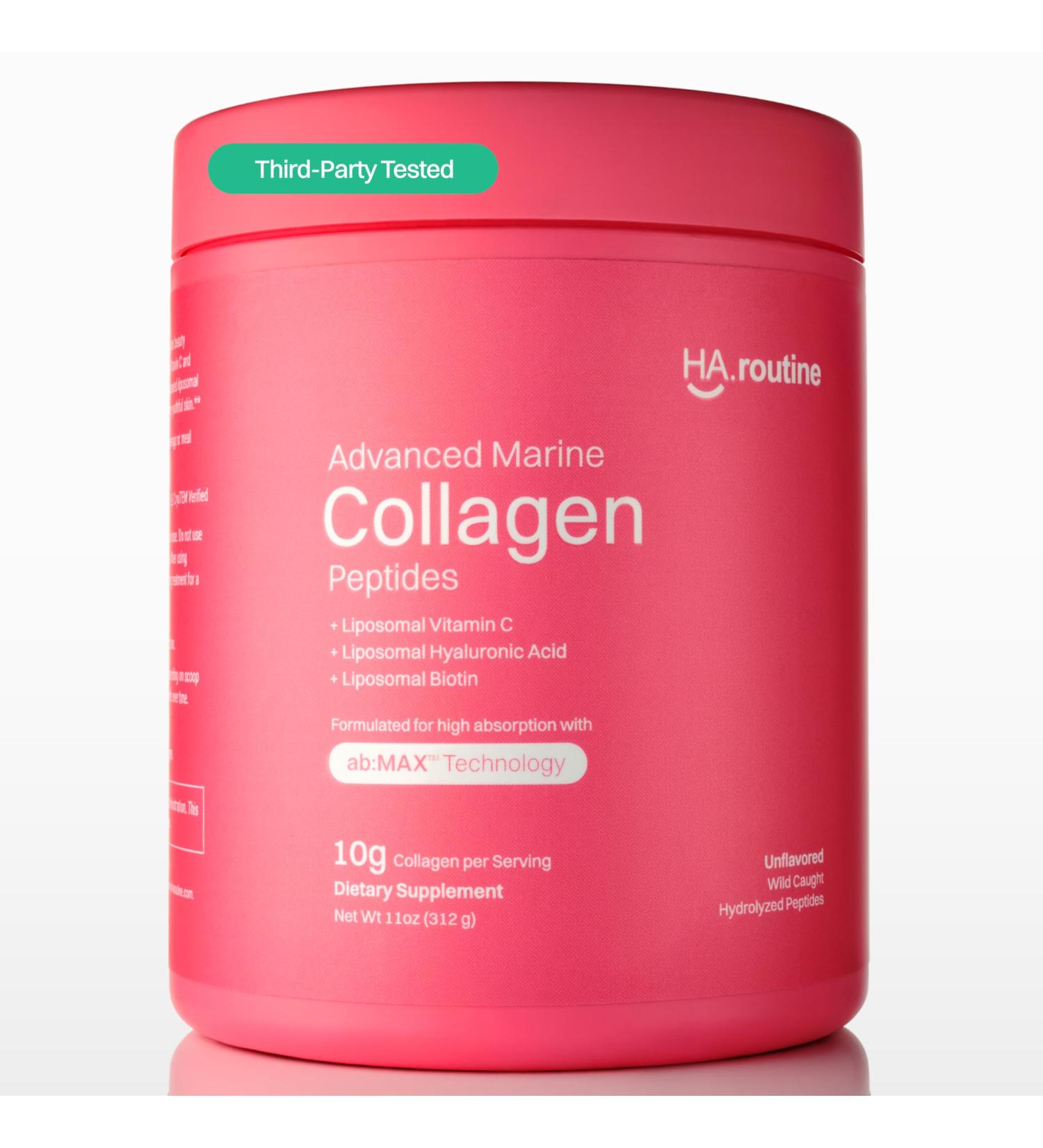 Haroutine Advanced Marine Collagen Powder Plus Liposomal Vitamin C Hyaluronic Acid & Biotin Sugar-Free Type I Collagen Supplement for Skin Hair Nails Joint & Gut Health - 30 Servings Unflavored - Buy Online on GoSupps.com