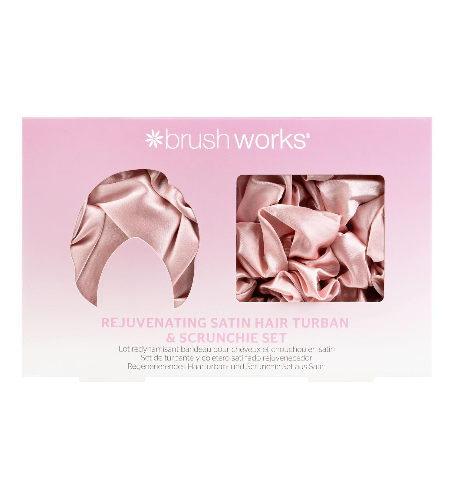 Brushworks Rejuvenating Satin Hair Turban and Scrunchie Set - Buy Online on GoSupps.com