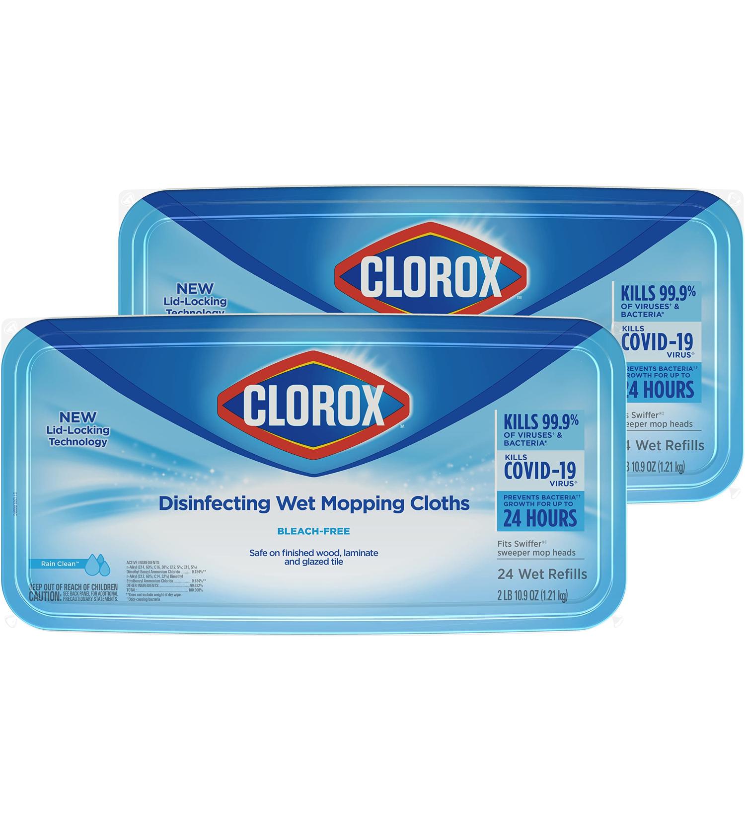 Clorox Disinfecting Wet Mopping Cloths Rain Clean - 48 Wet Refills (2 Pack) - Buy Online on GoSupps.com
