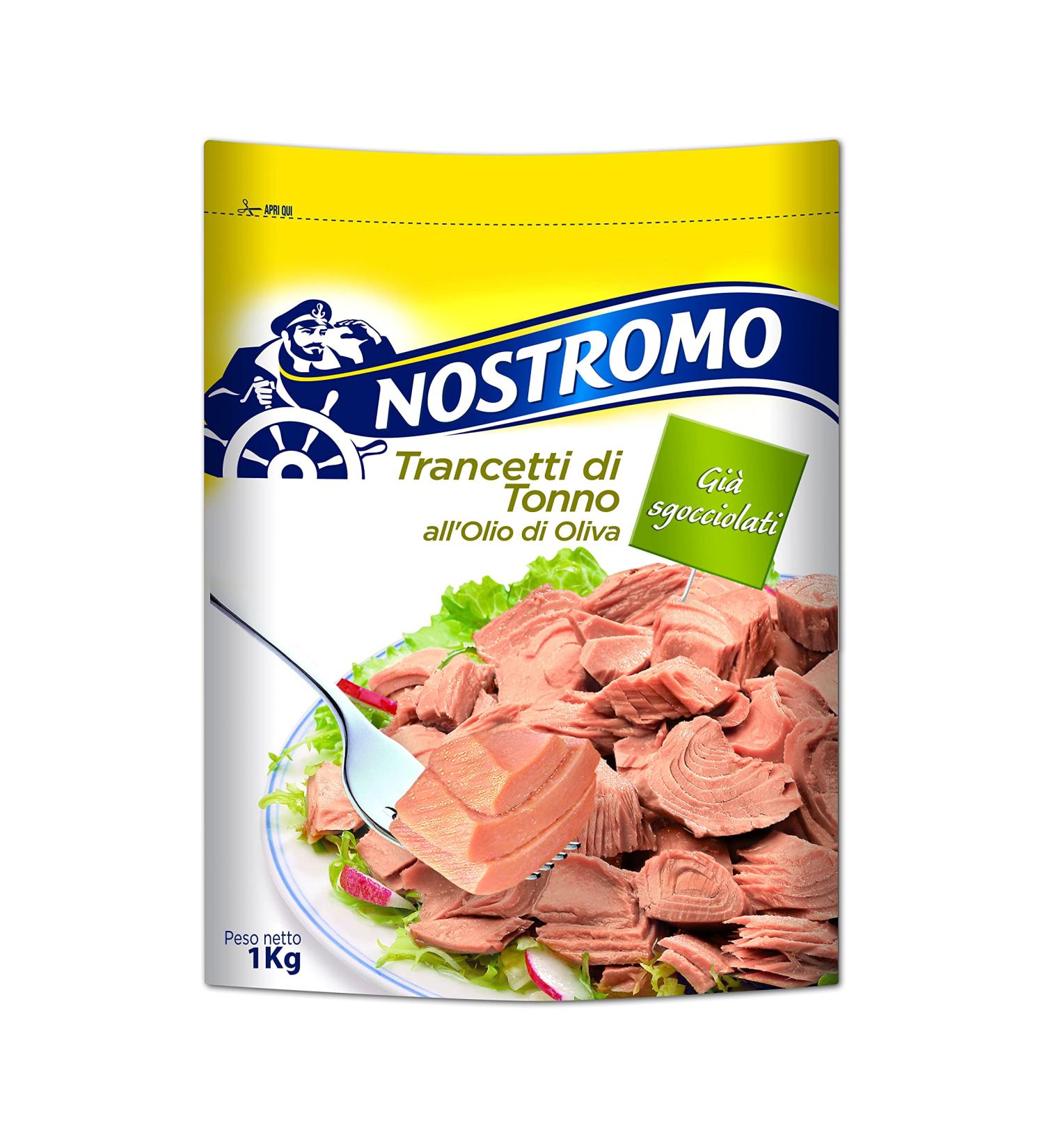 NOSTROMO Slices Tuna In Olive Oil Envelope Kg.1 Seasoning - Made In Italy - Buy Online on GoSupps.com